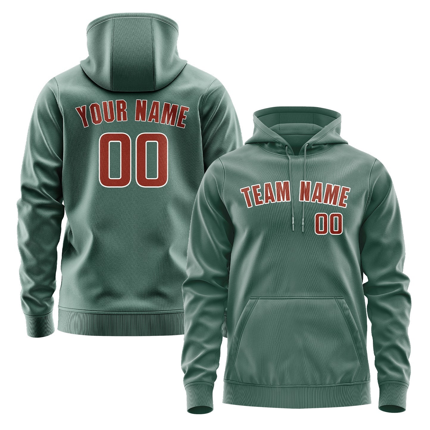 Custom Blue Green Coral Red Hoodie