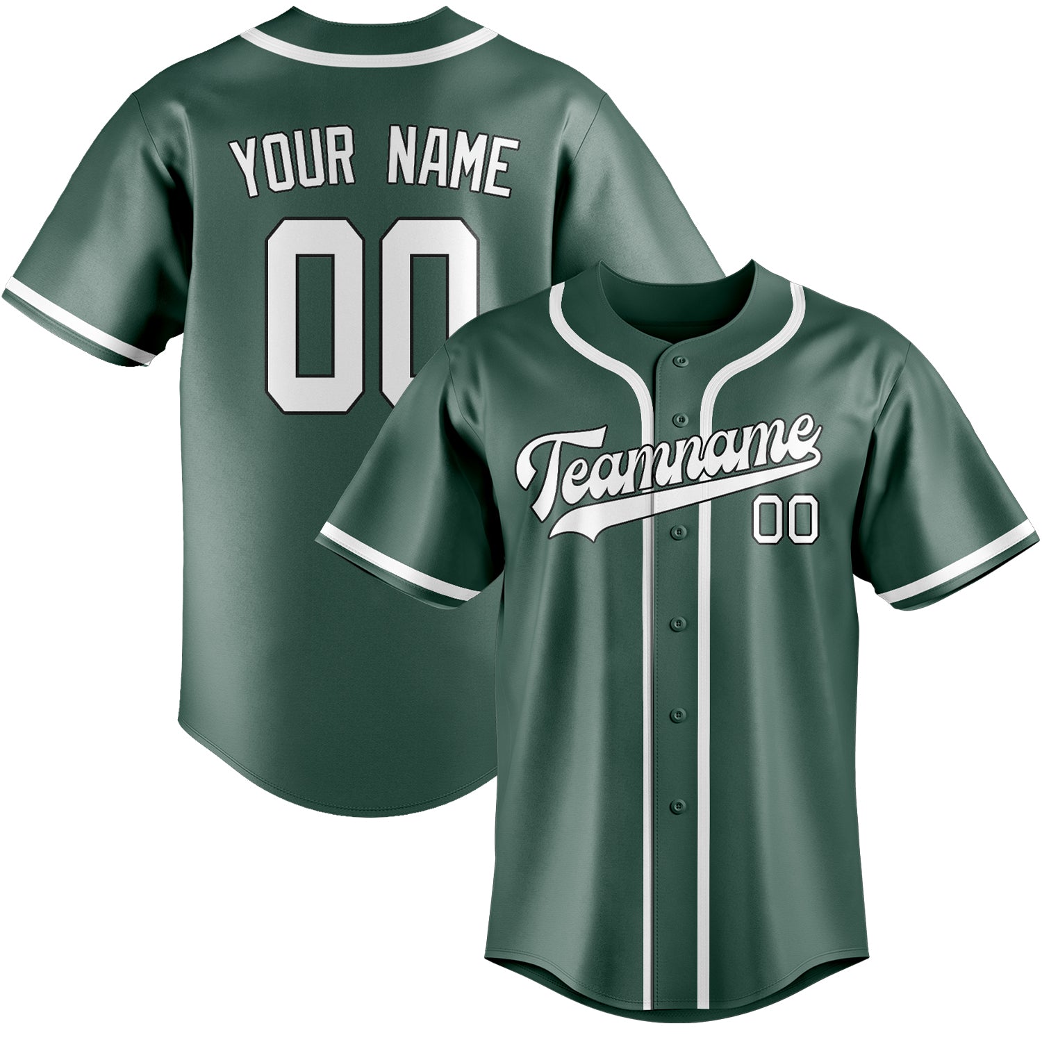 Custom Blue Green White Baseball Jersey