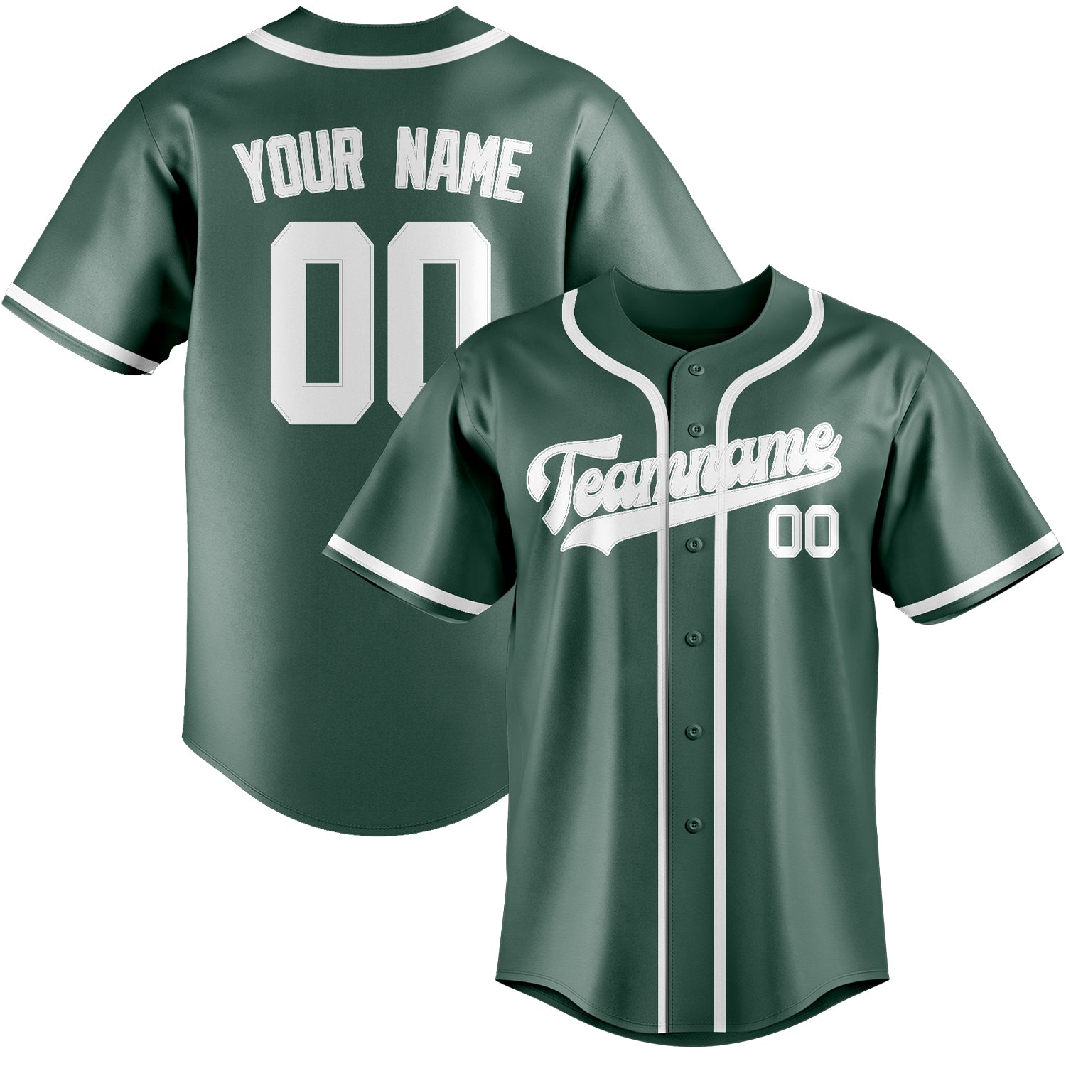 Custom Blue Green White Baseball Jersey