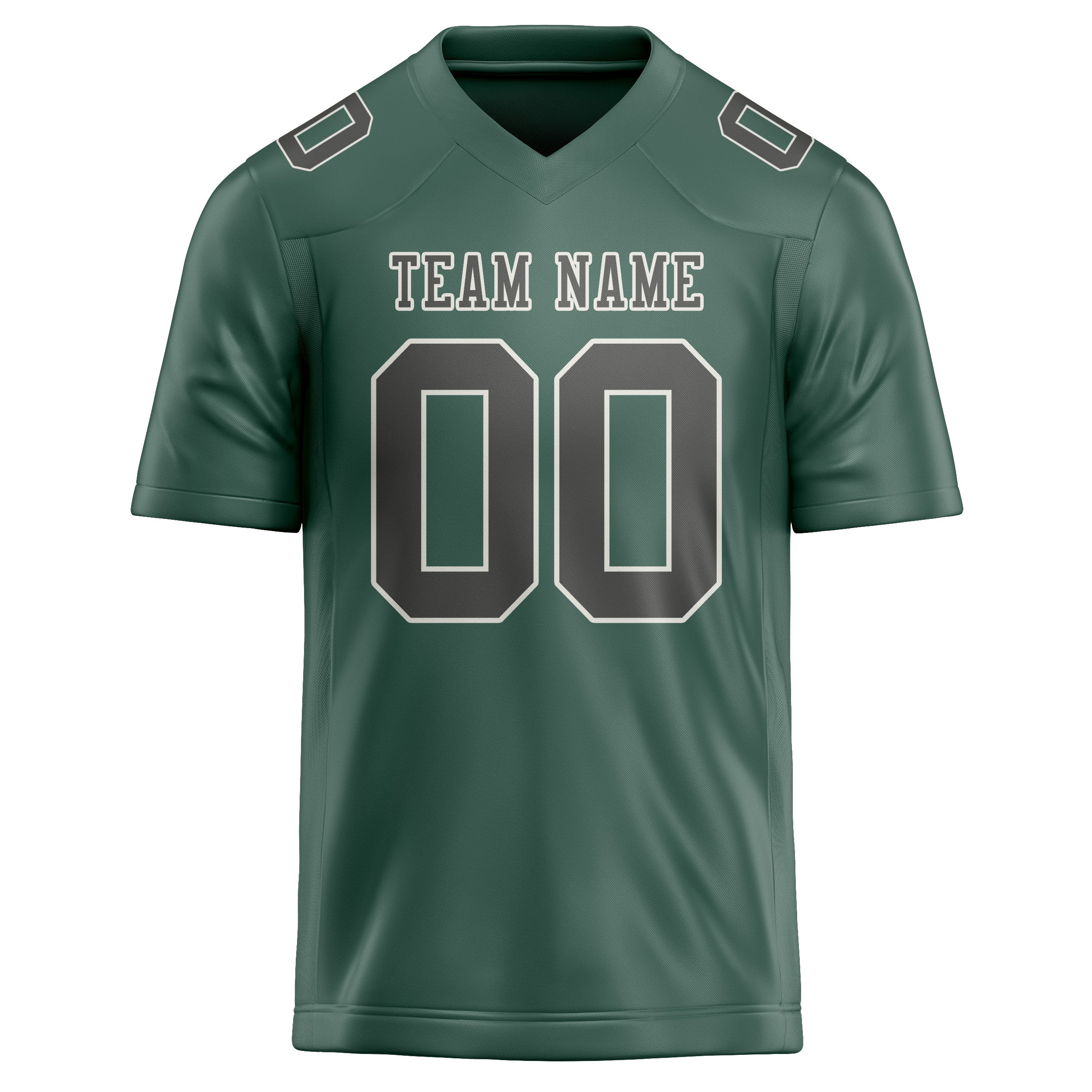 Custom Blue Green Dark Grey Football Jersey
