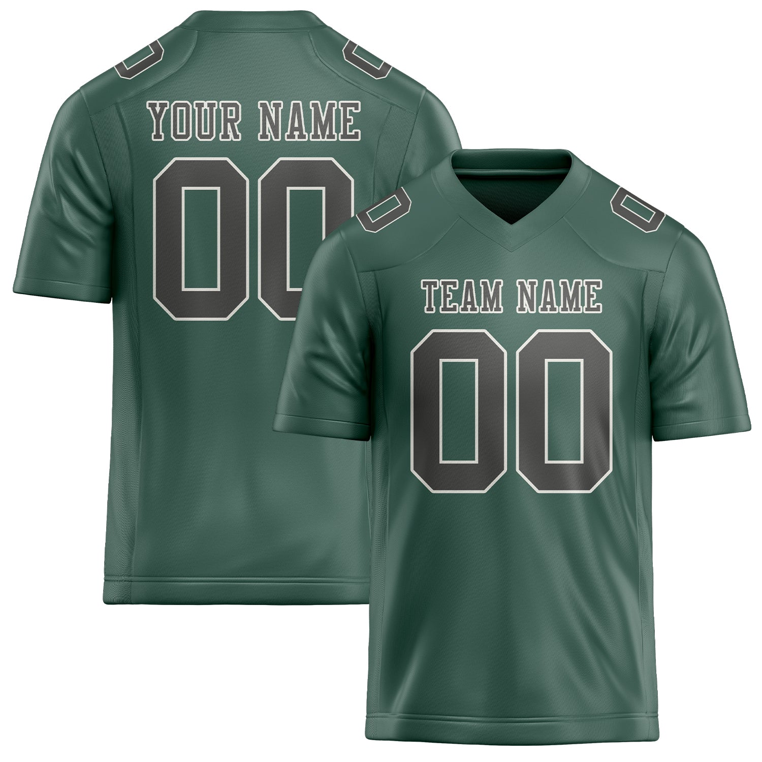 Custom Blue Green Dark Grey Football Jersey