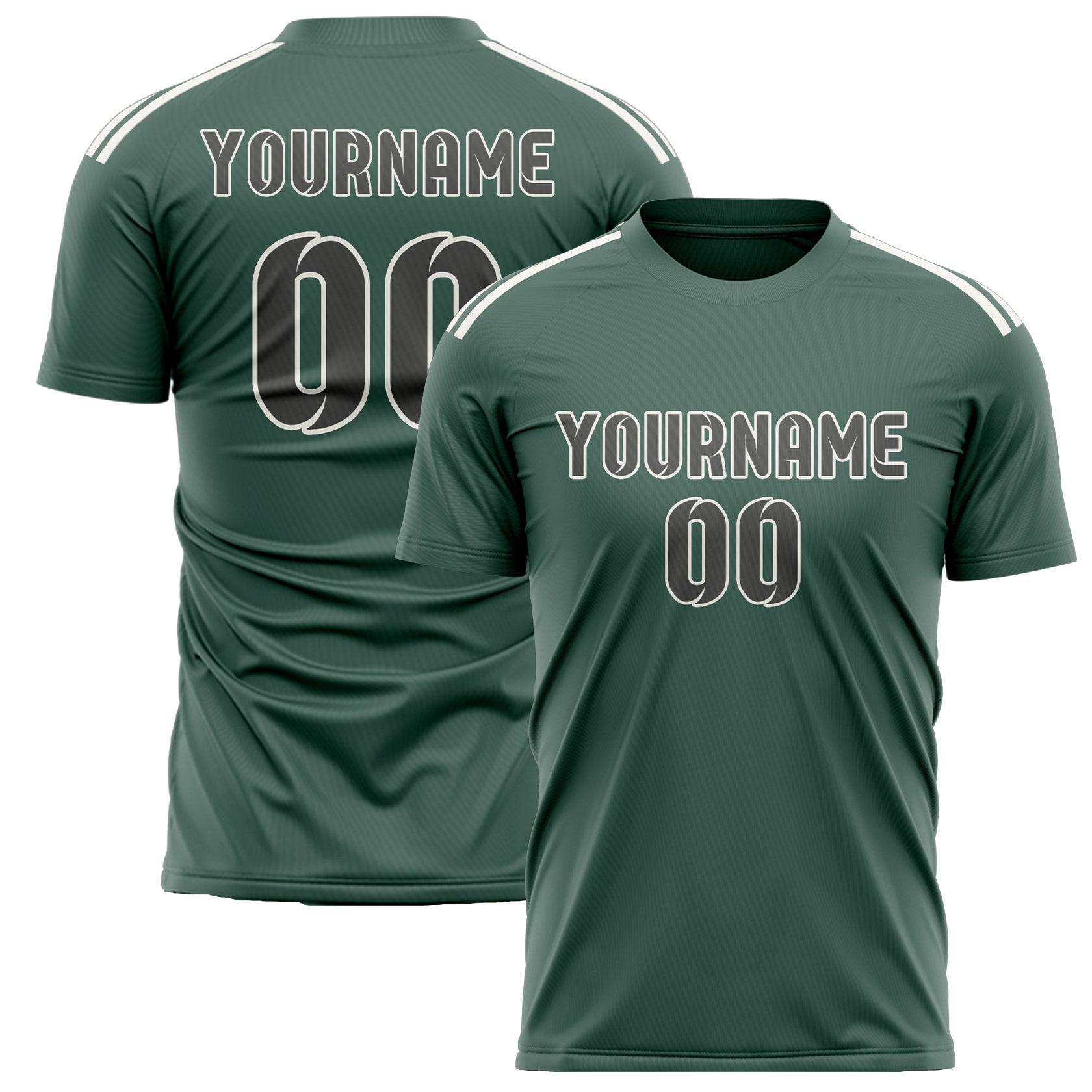 Custom Blue Green Dark Grey Soccer Jersey