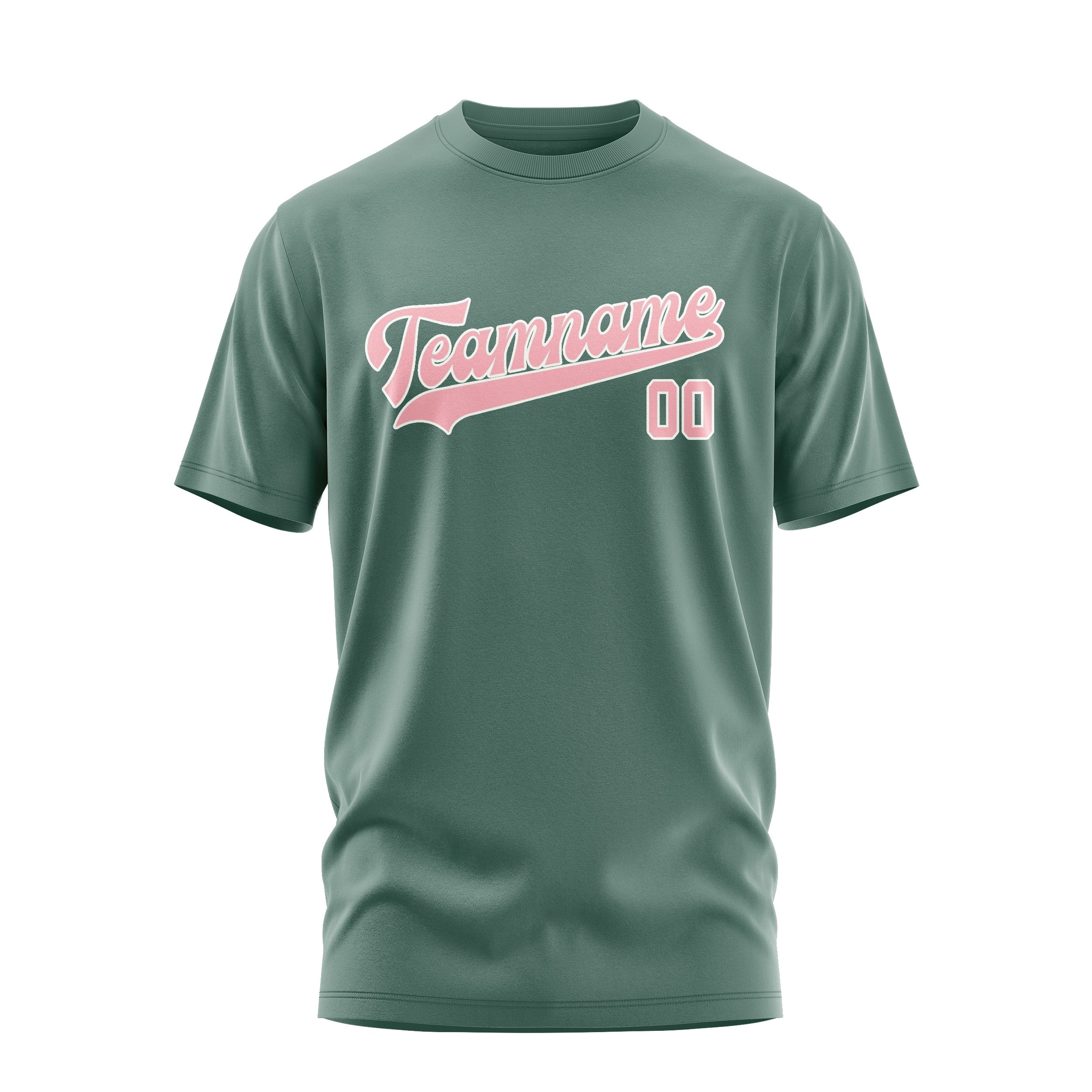 Custom Blue Green Light Pink T-Shirt
