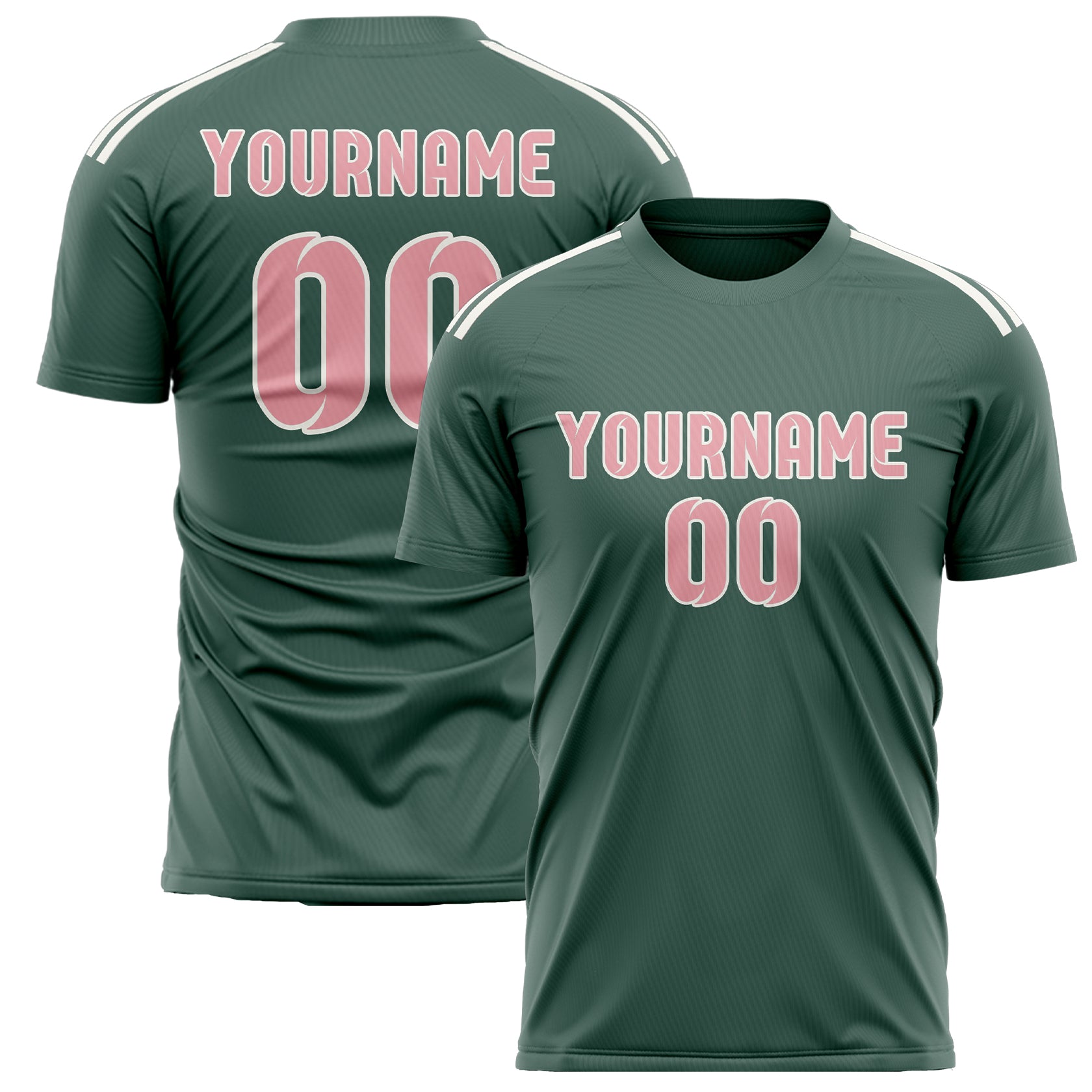 Custom Blue Green Light Pink Soccer Jersey