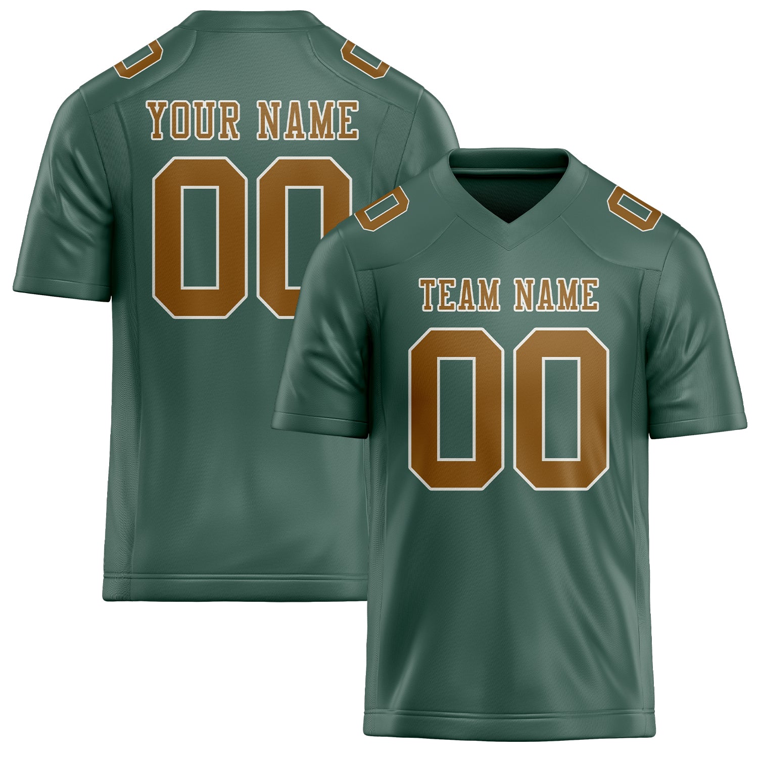Custom Blue Green Khaki Football Jersey