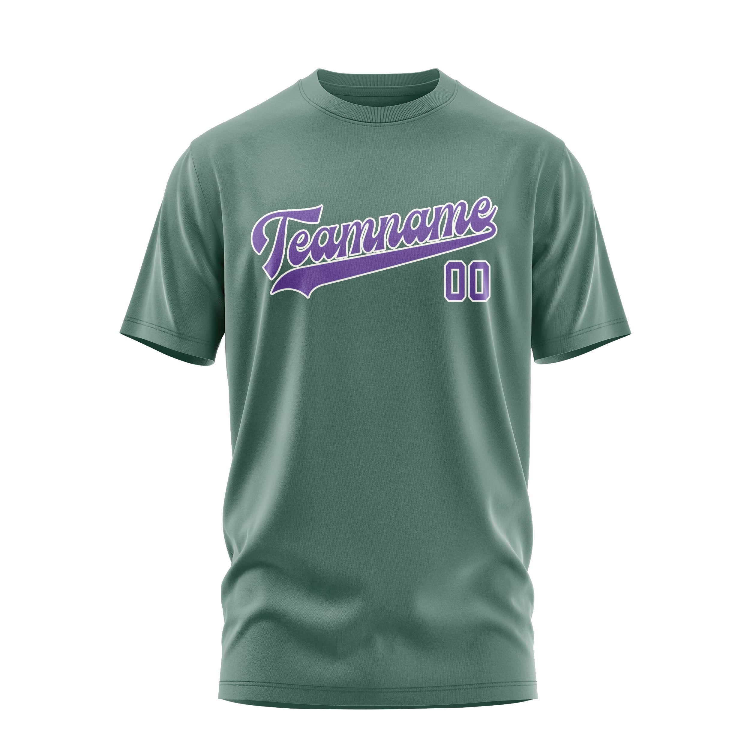 Custom Blue Green Light Purple T-Shirt