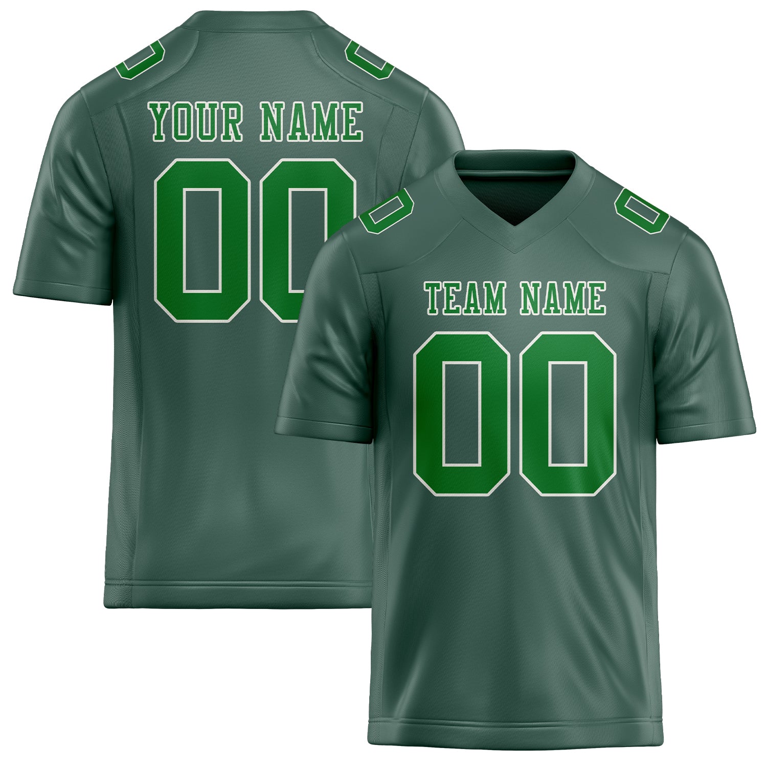 Custom Blue Green Emerald Green Football Jersey