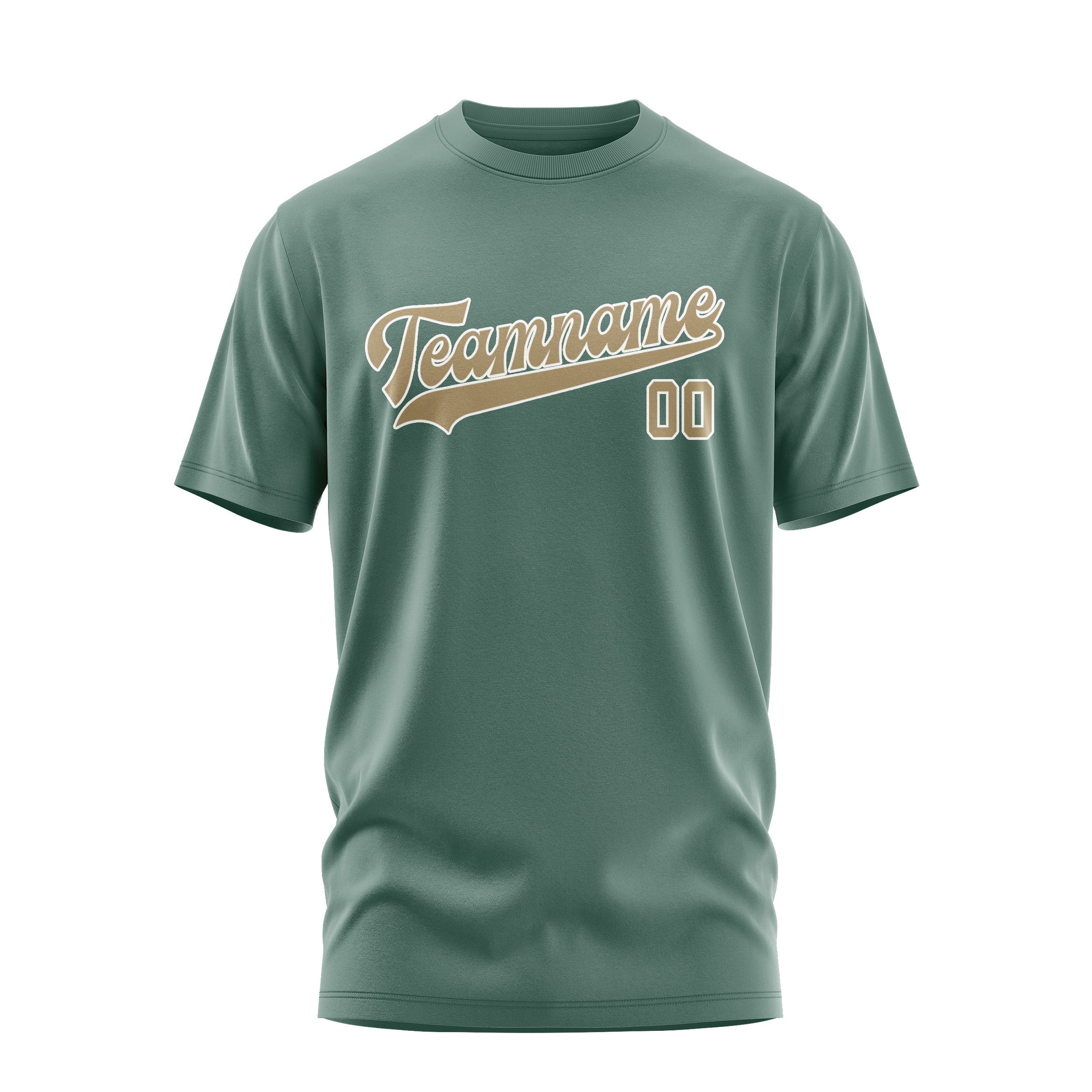 Custom Blue Green Light Khaki T-Shirt