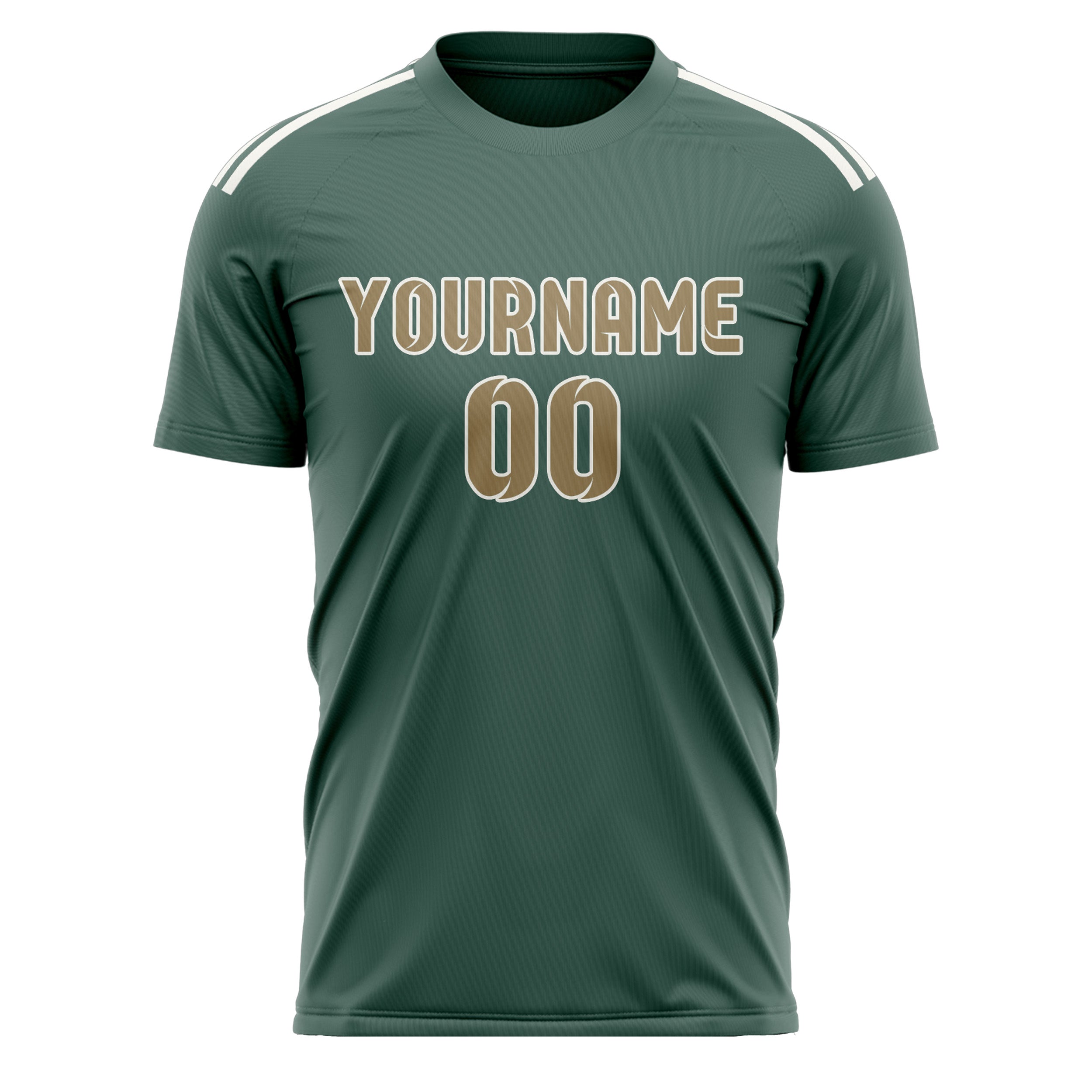Custom Blue Green Light Khaki Soccer Jersey