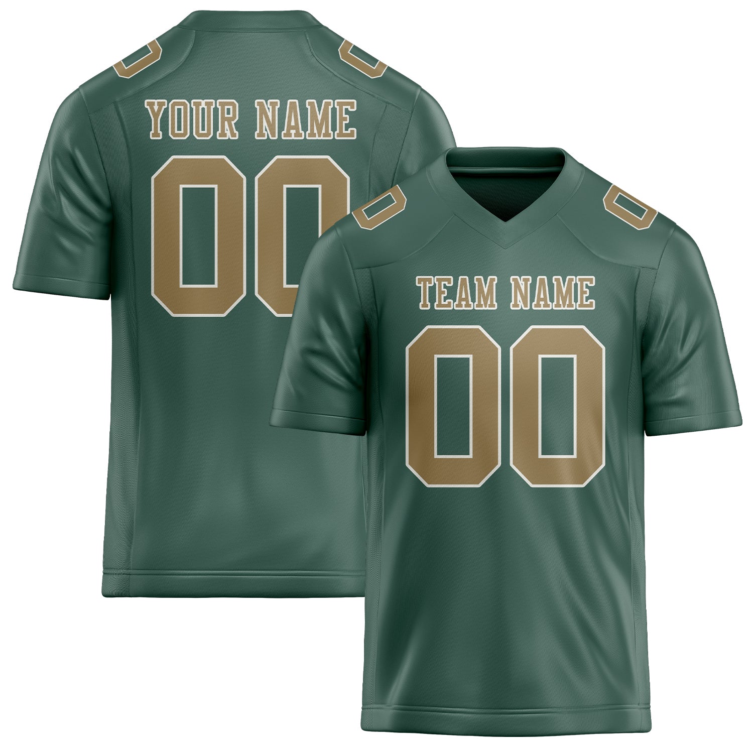 Custom Blue Green Light Khaki Football Jersey