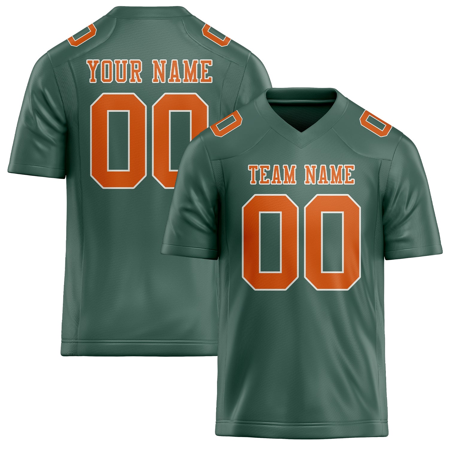 Custom Blue Green Orange Football Jersey