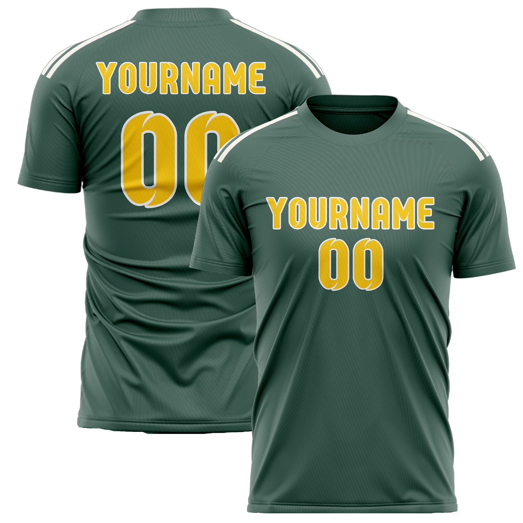 Custom Blue Green Gold Soccer Jersey