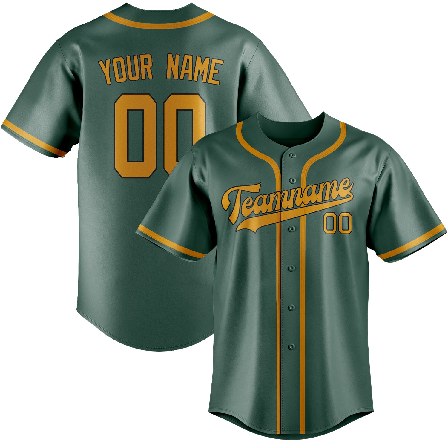 Custom Blue Green Yellow Baseball Jersey