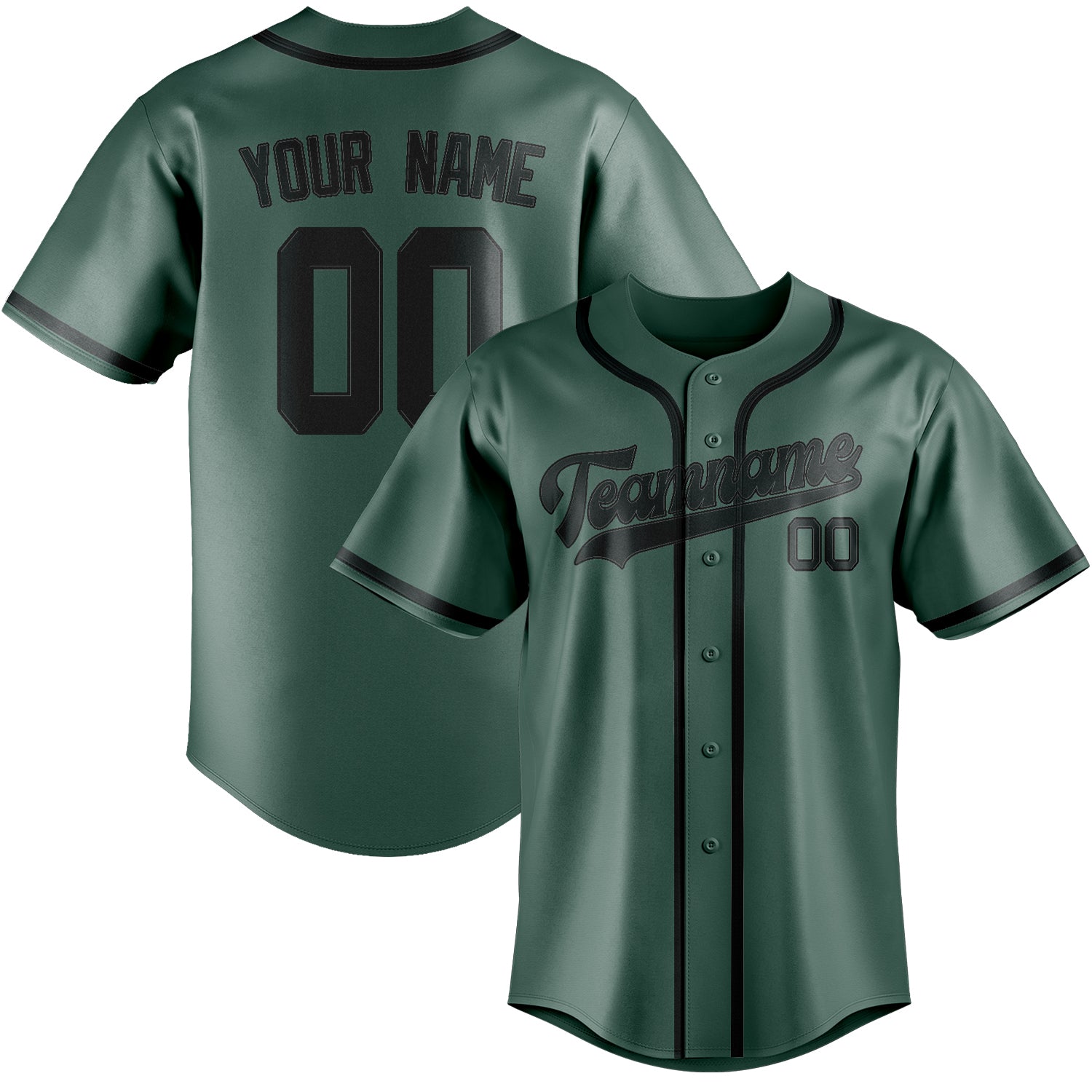 Custom Blue Green Dark Grey Baseball Jersey