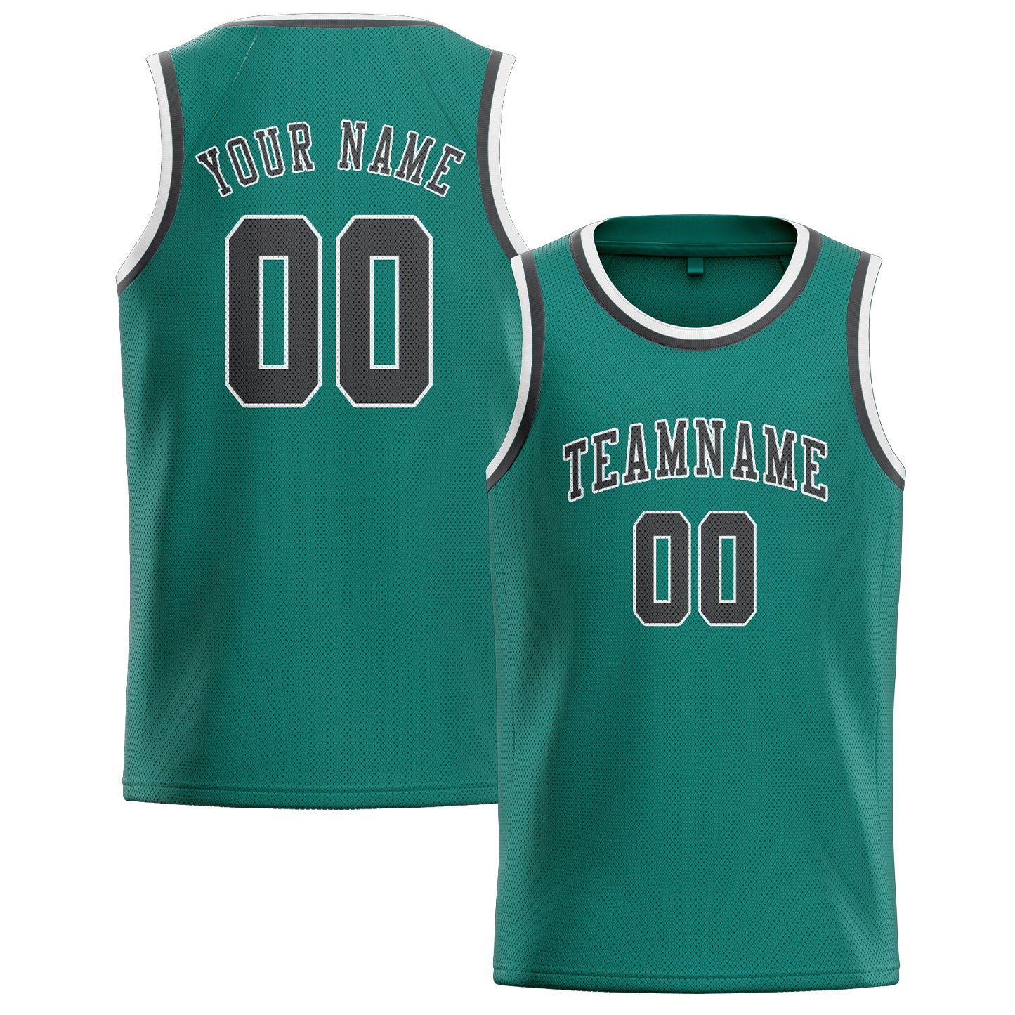 Custom Blue Green Dark Grey Basketball Jersey