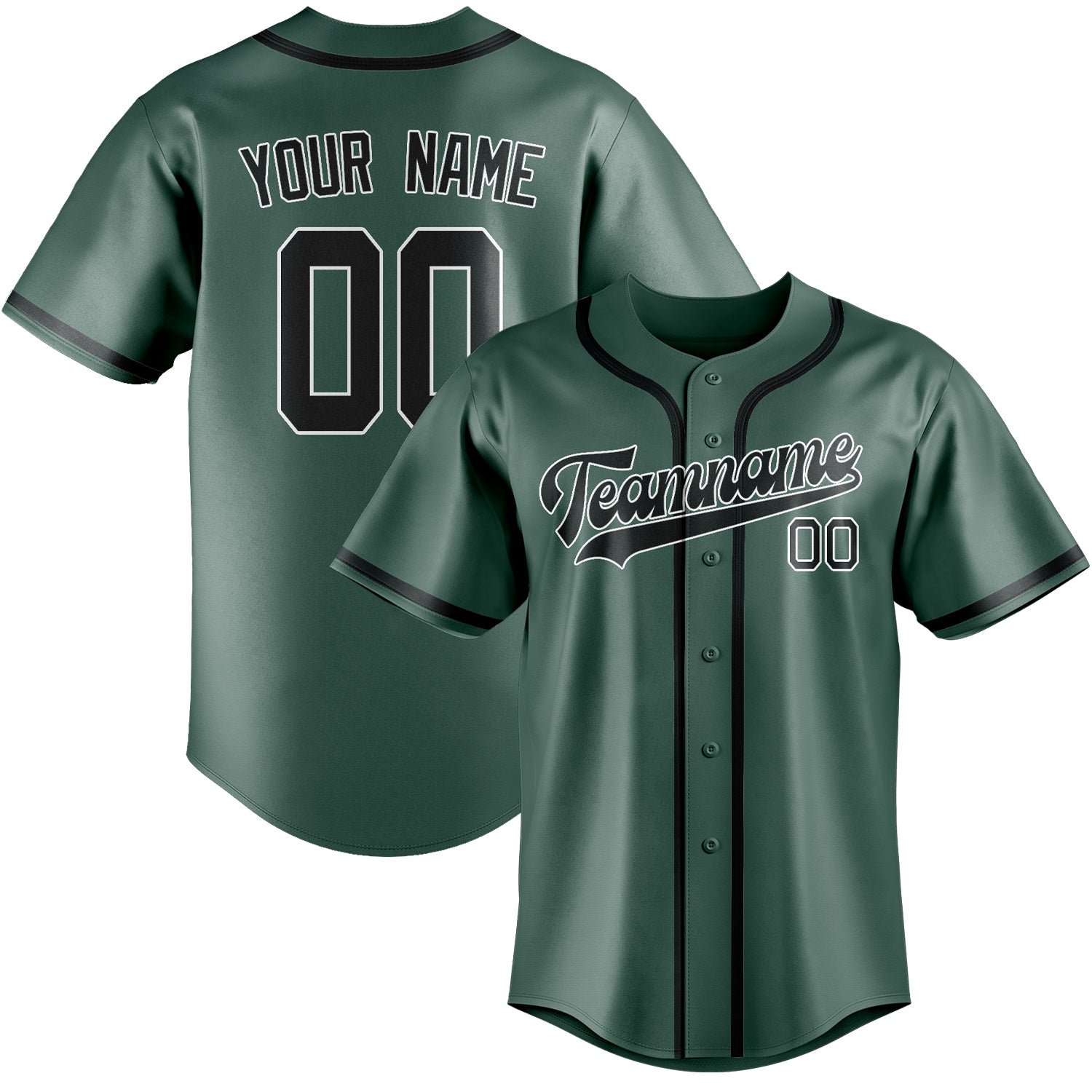 Custom Blue Green Dark Grey Baseball Jersey