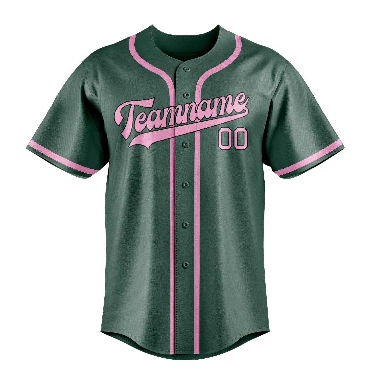 Custom Blue Green Light Pink Baseball Jersey