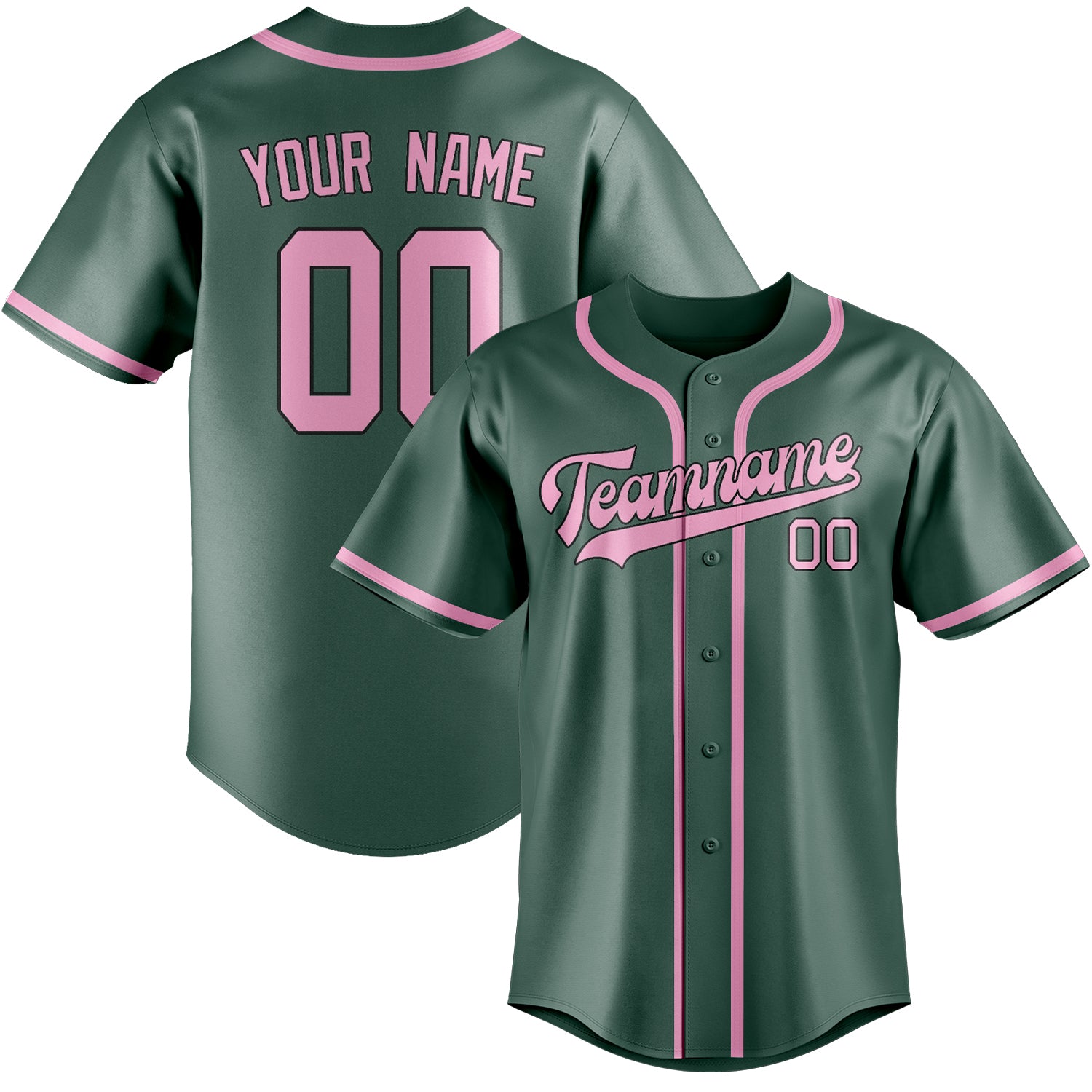 Custom Blue Green Light Pink Baseball Jersey