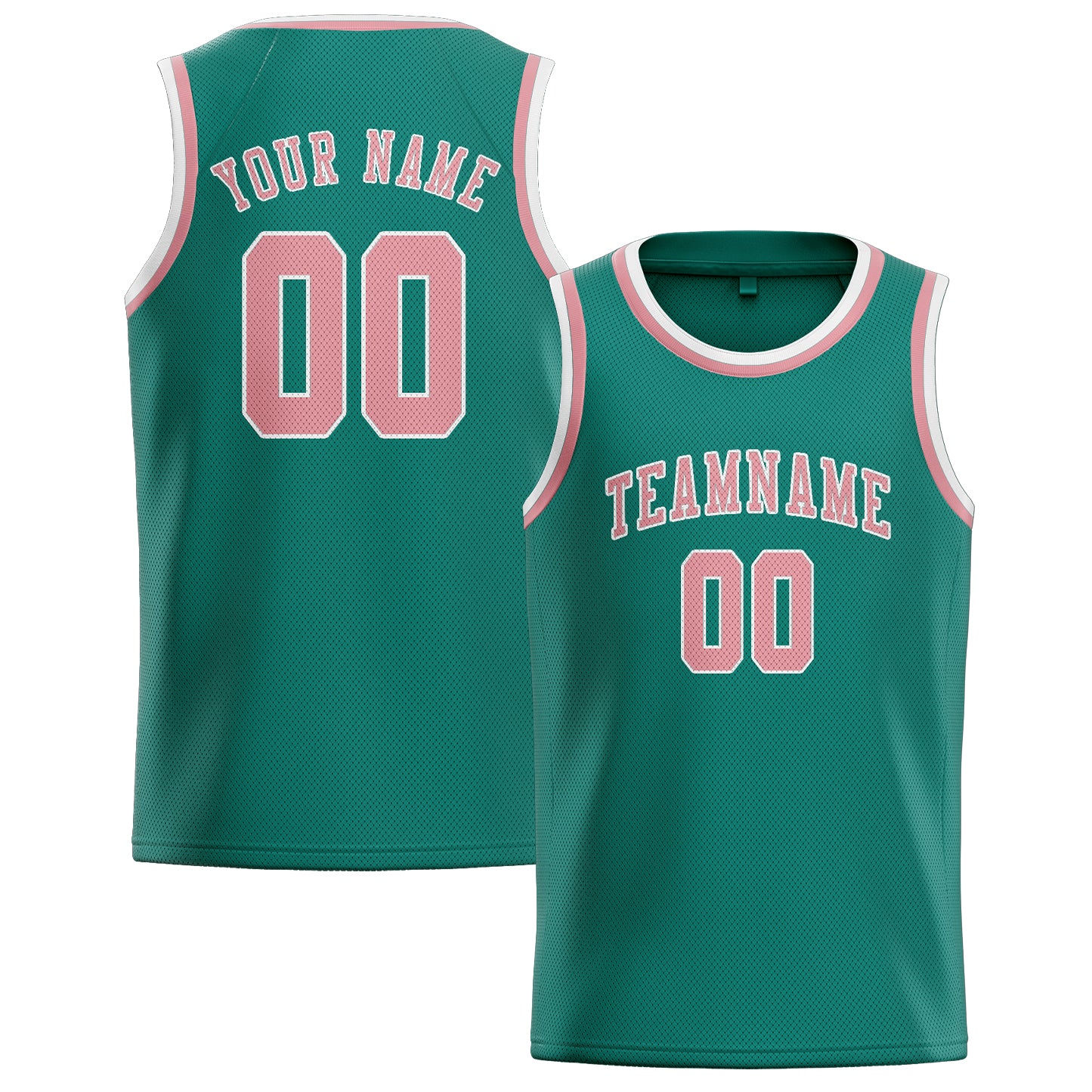 Custom Blue Green Light Pink Basketball Jersey