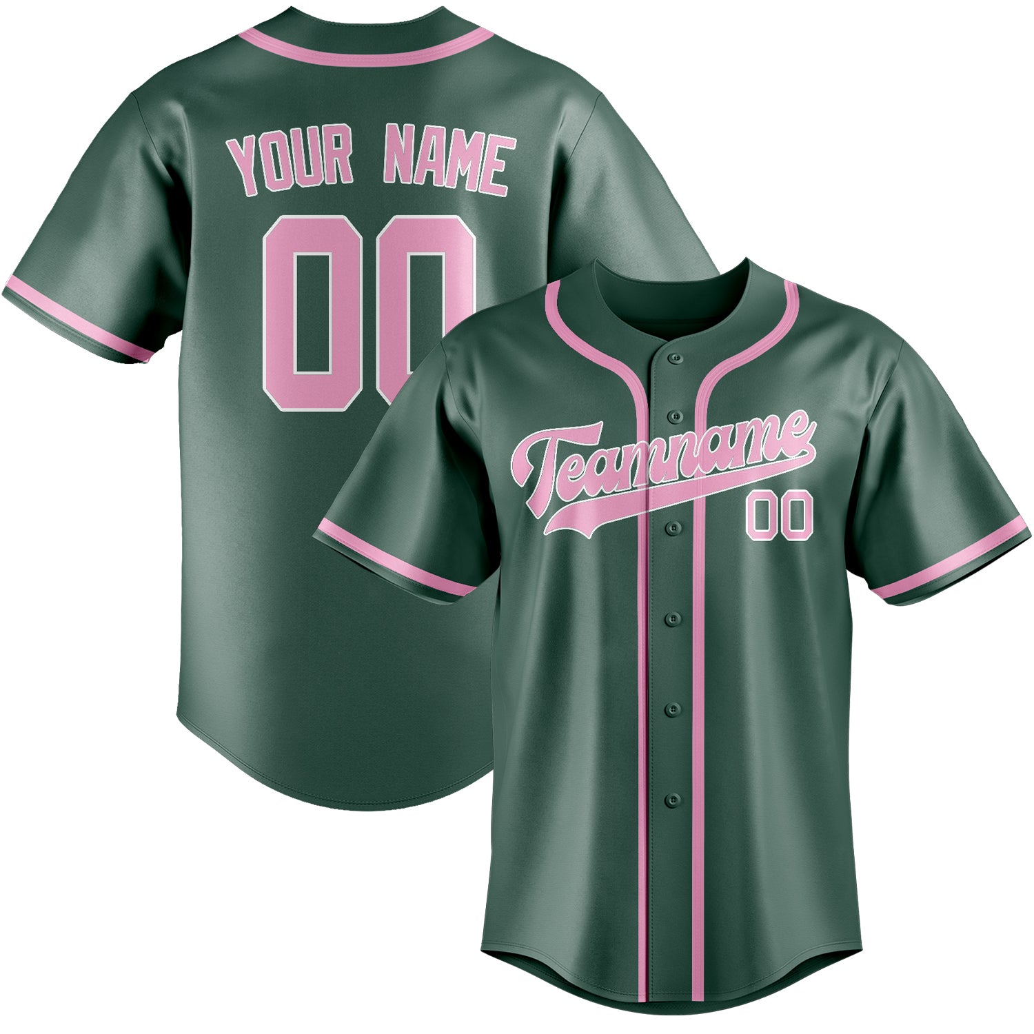 Custom Blue Green Light Pink Baseball Jersey
