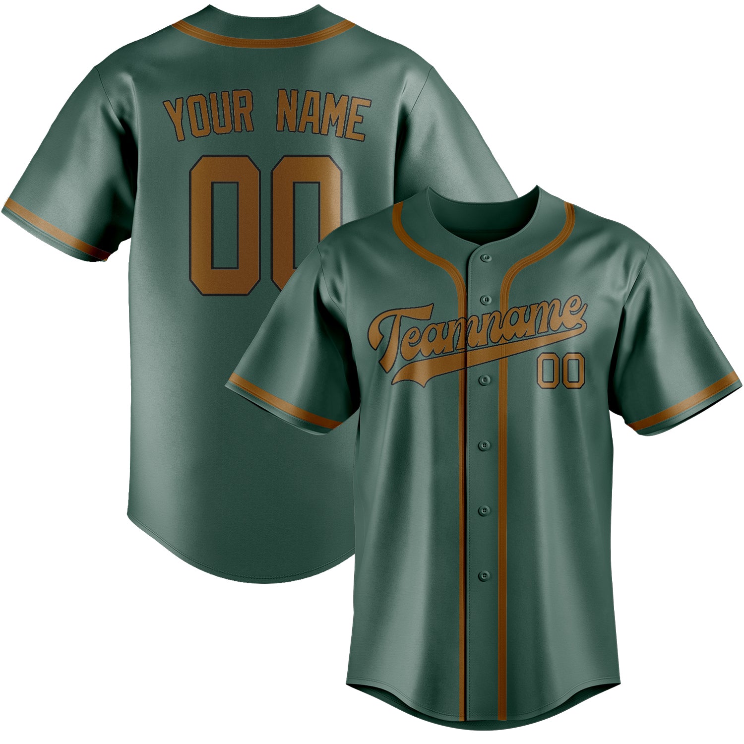 Custom Blue Green Khaki Baseball Jersey