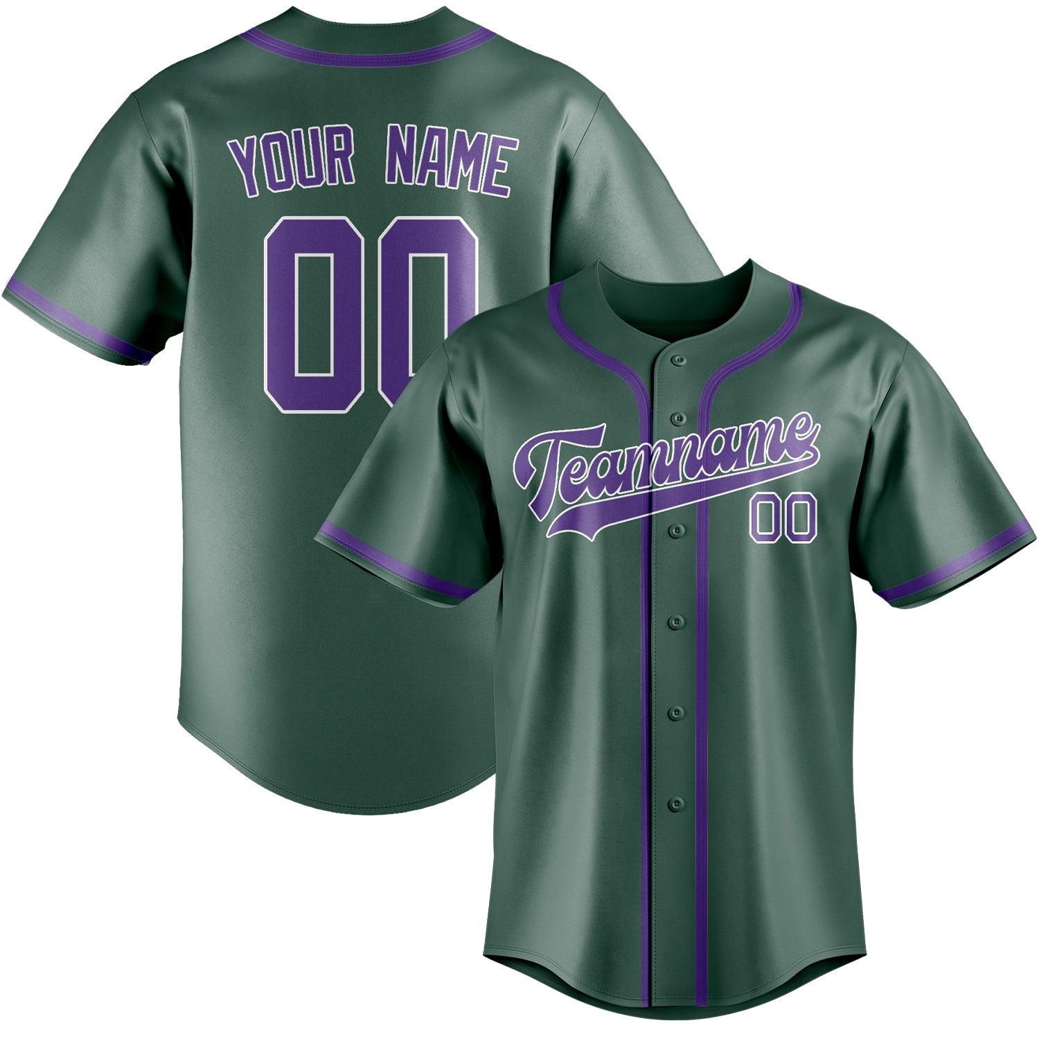 Custom Blue Green Light Purple Baseball Jersey