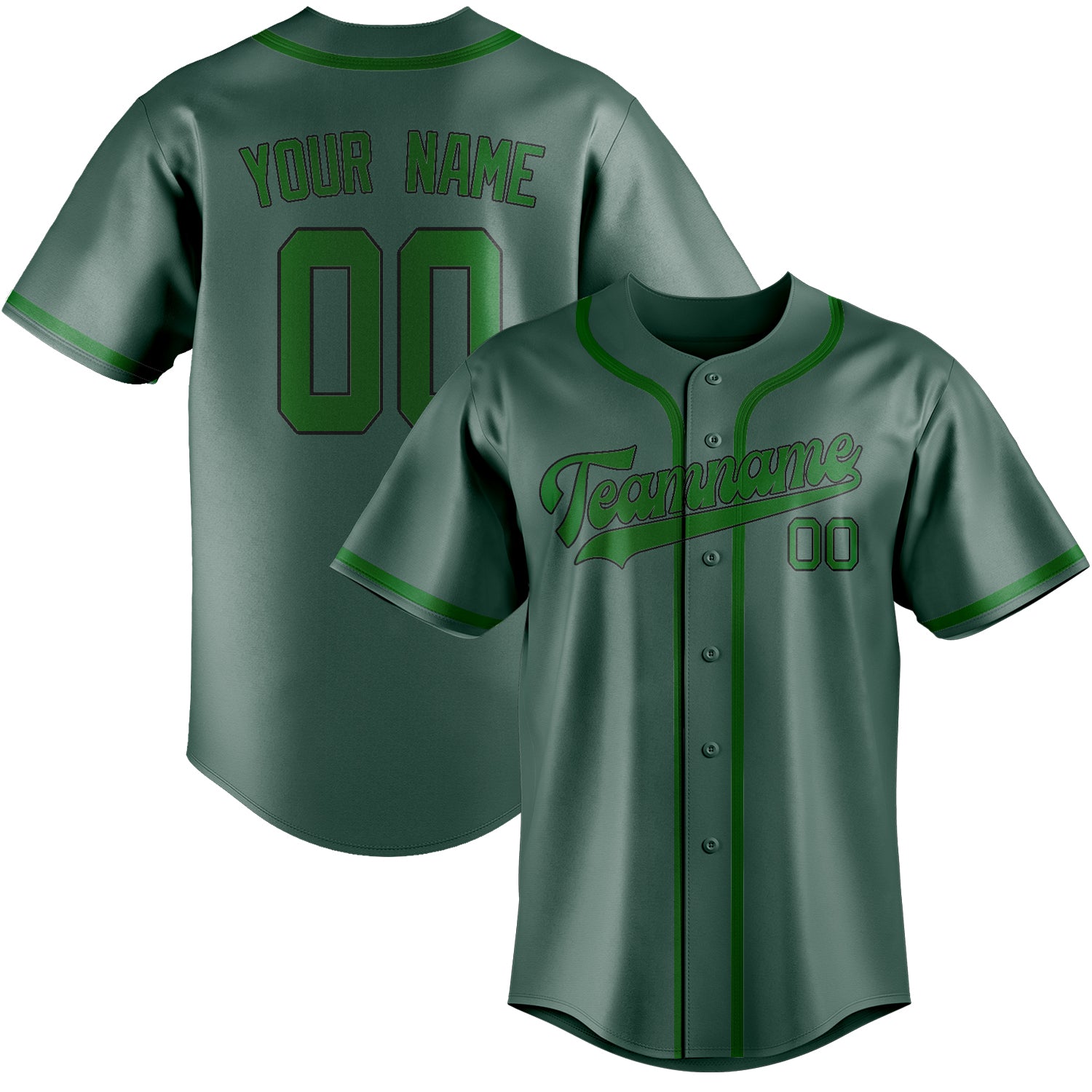 Custom Blue Green Emerald Green Baseball Jersey