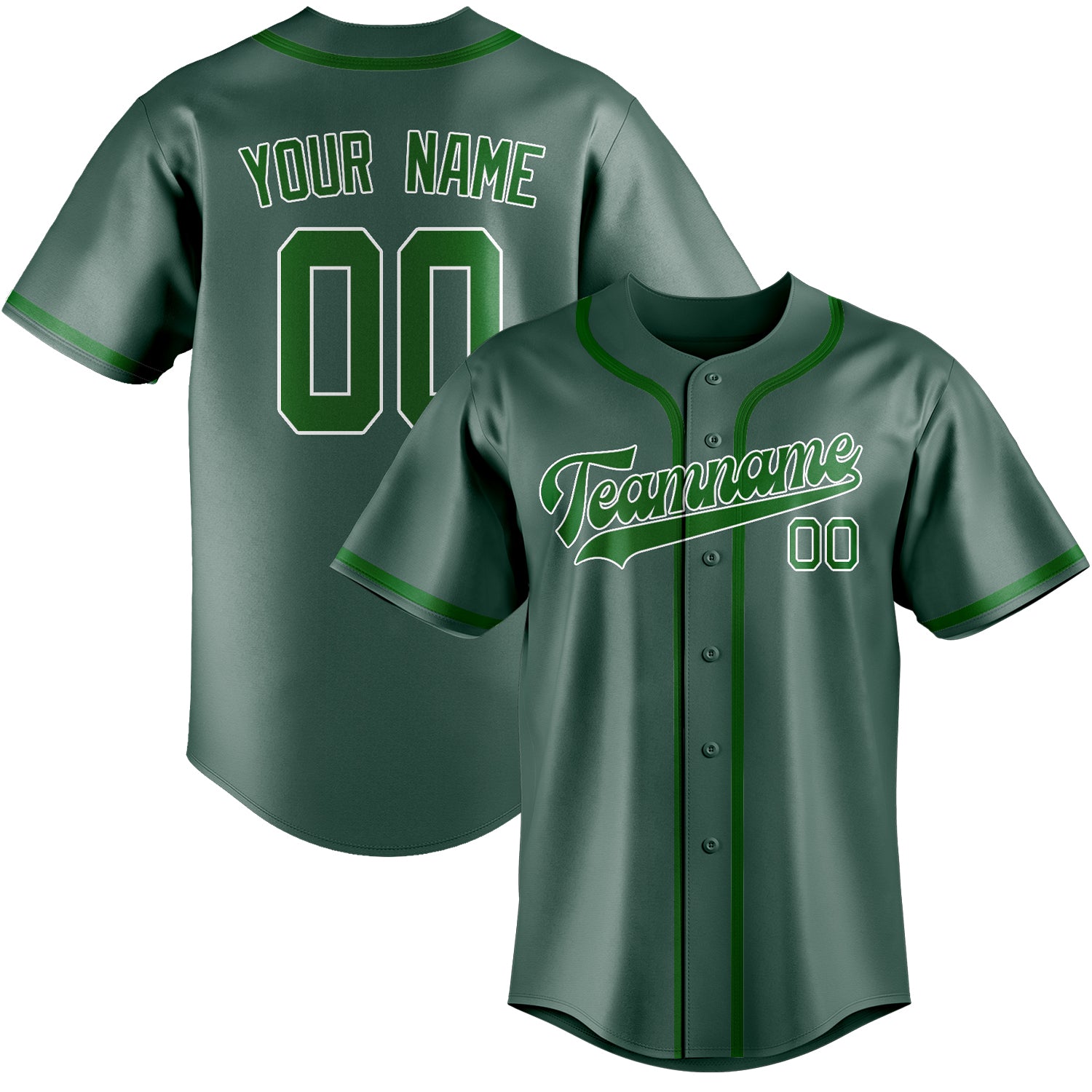 Custom Blue Green Emerald Green Baseball Jersey