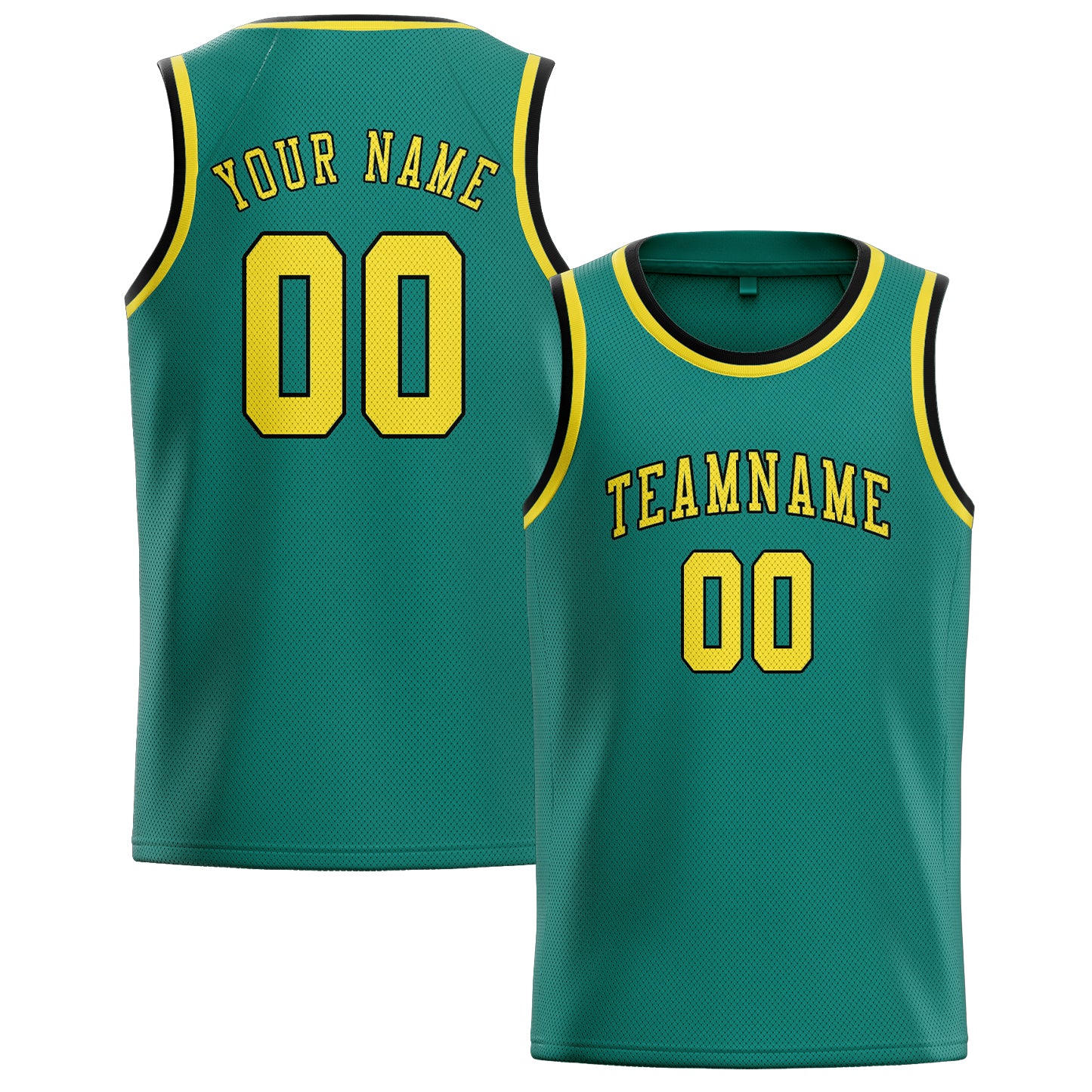 Custom Blue Green Light Yellow Basketball Jersey