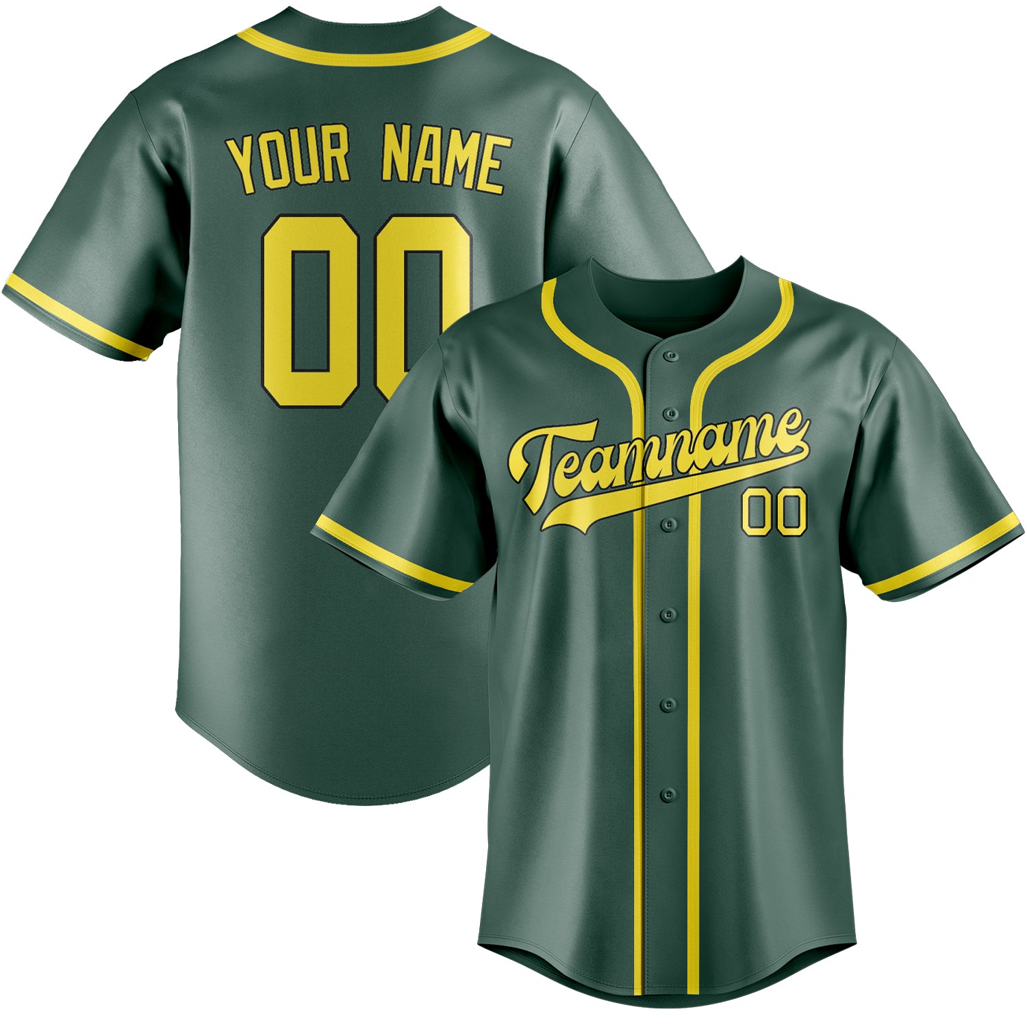 Custom Blue Green Light Yellow Baseball Jersey