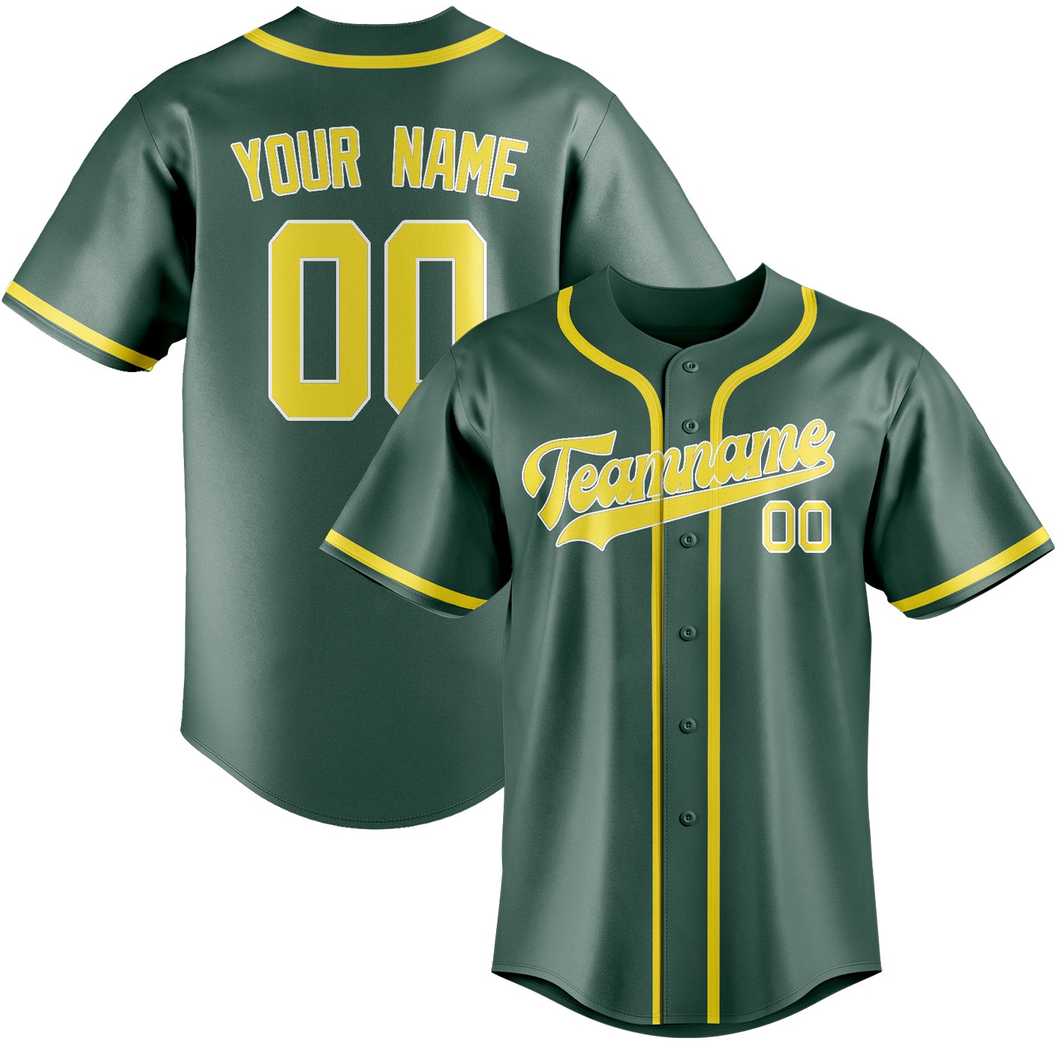 Custom Blue Green Light Yellow Baseball Jersey