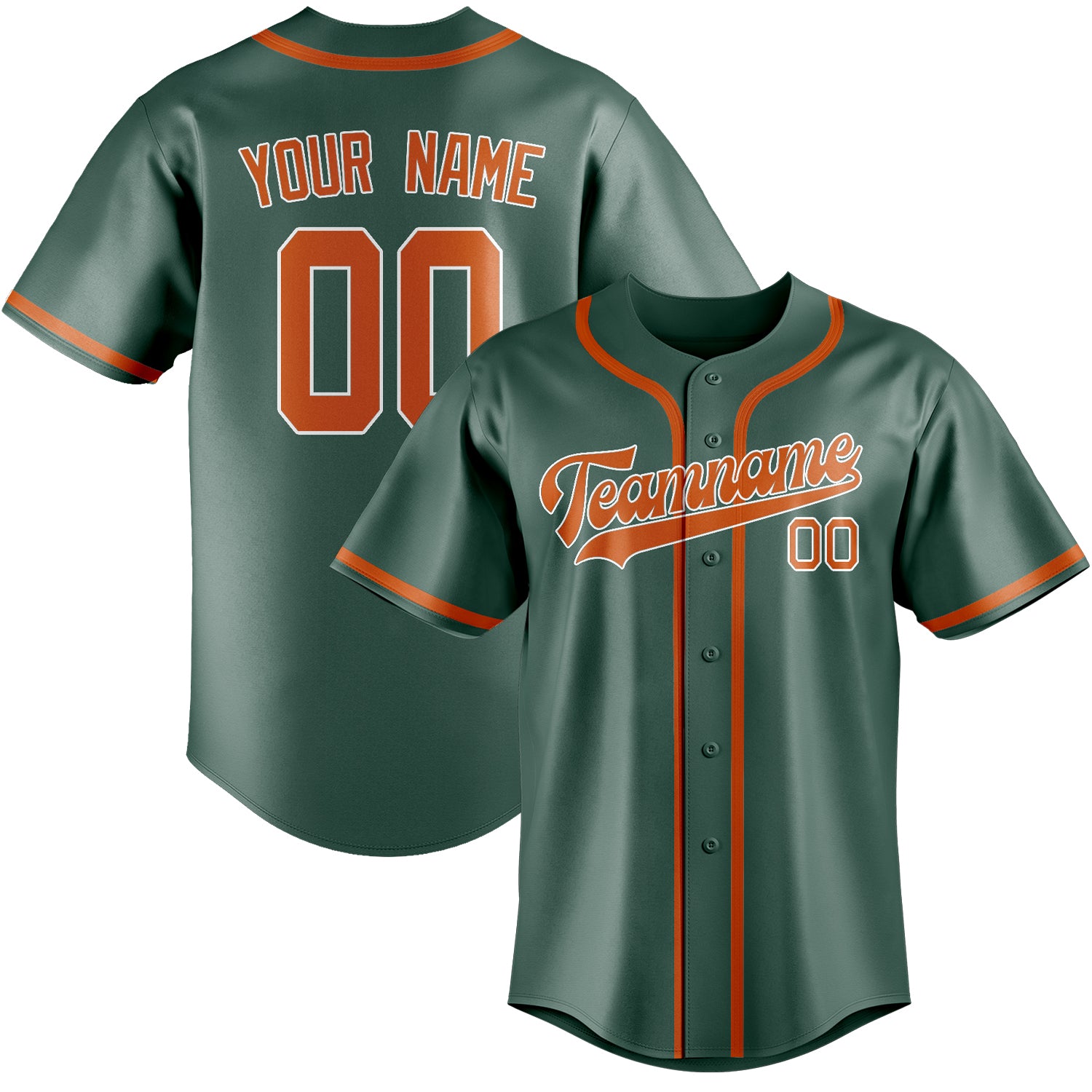 Custom Blue Green Orange Baseball Jersey
