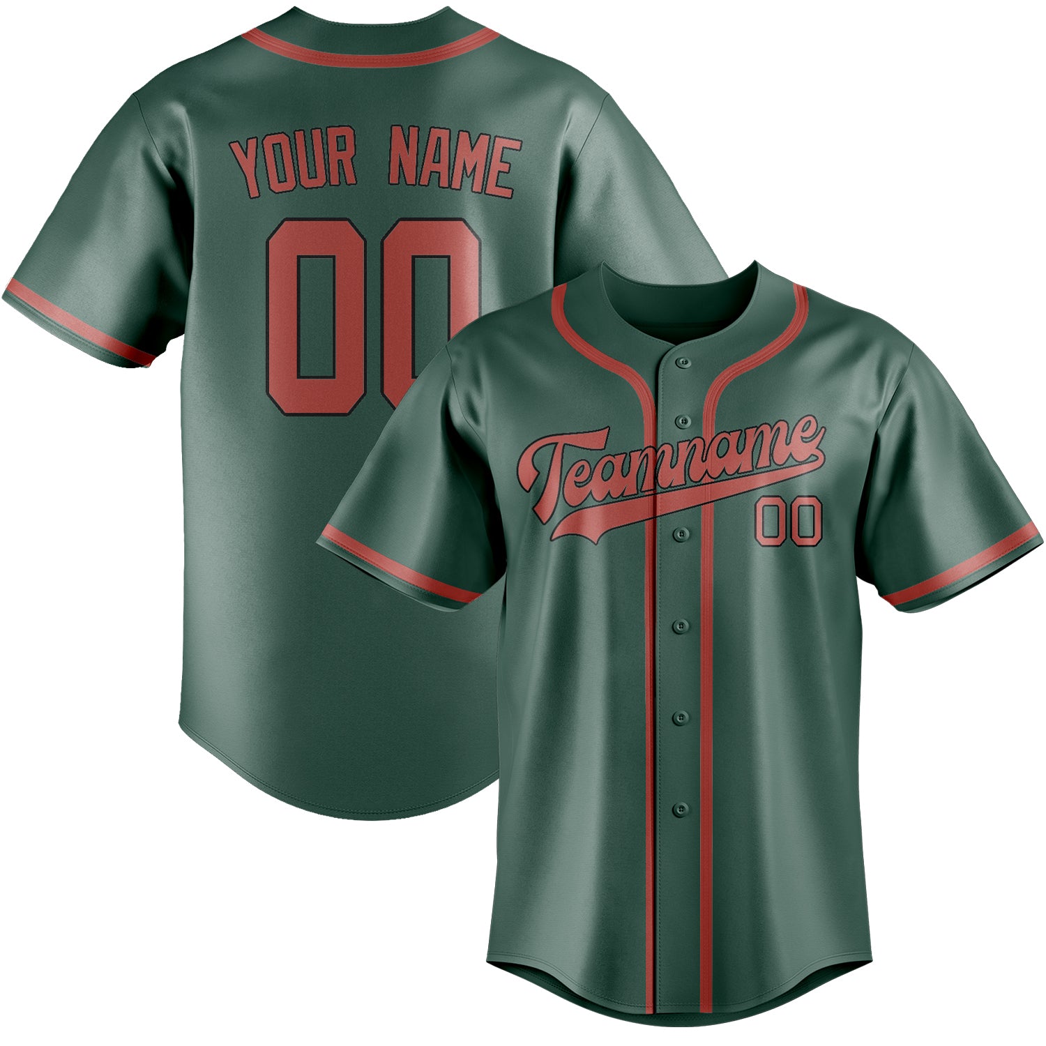 Custom Blue Green Copper Rose Baseball Jersey