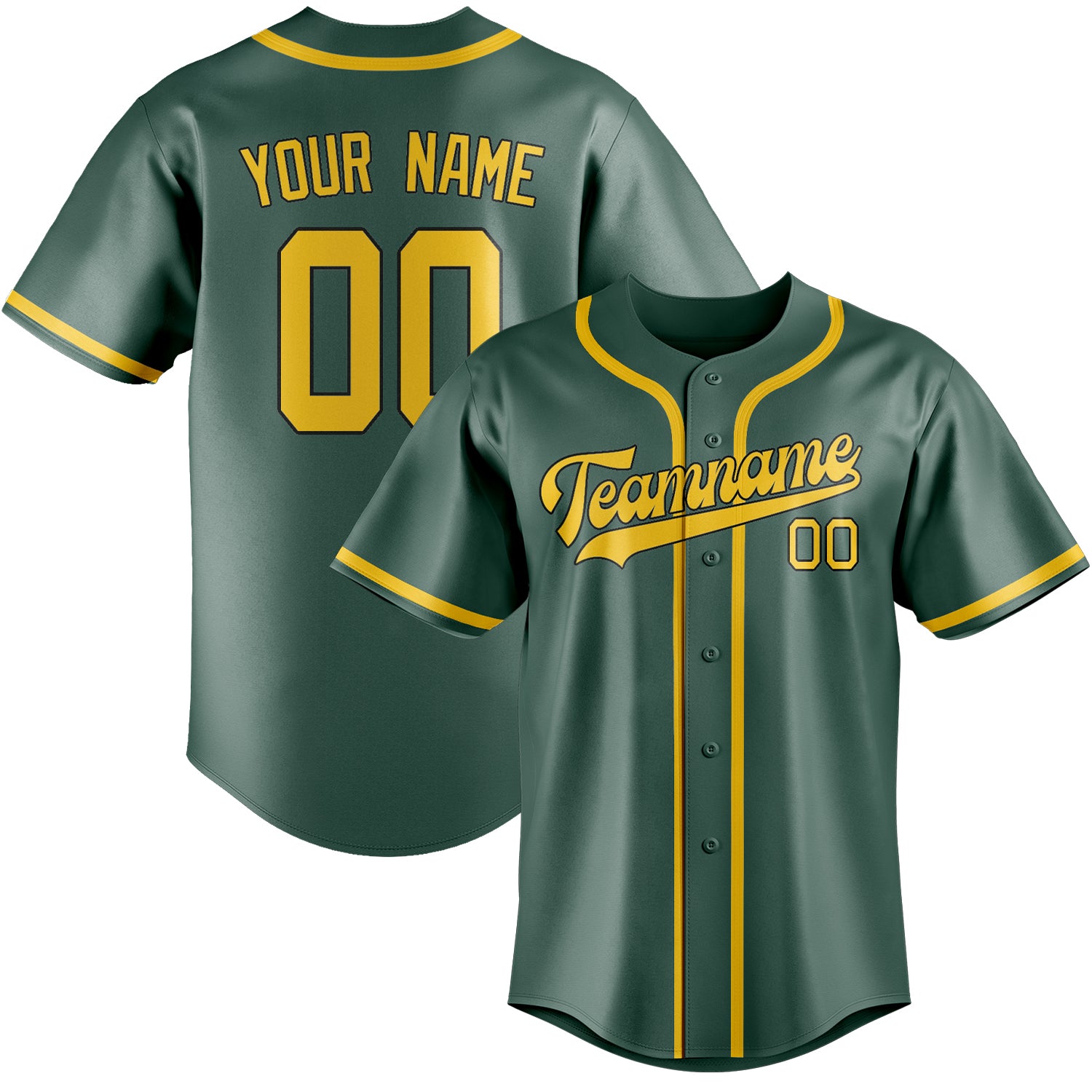 Custom Blue Green Gold Baseball Jersey