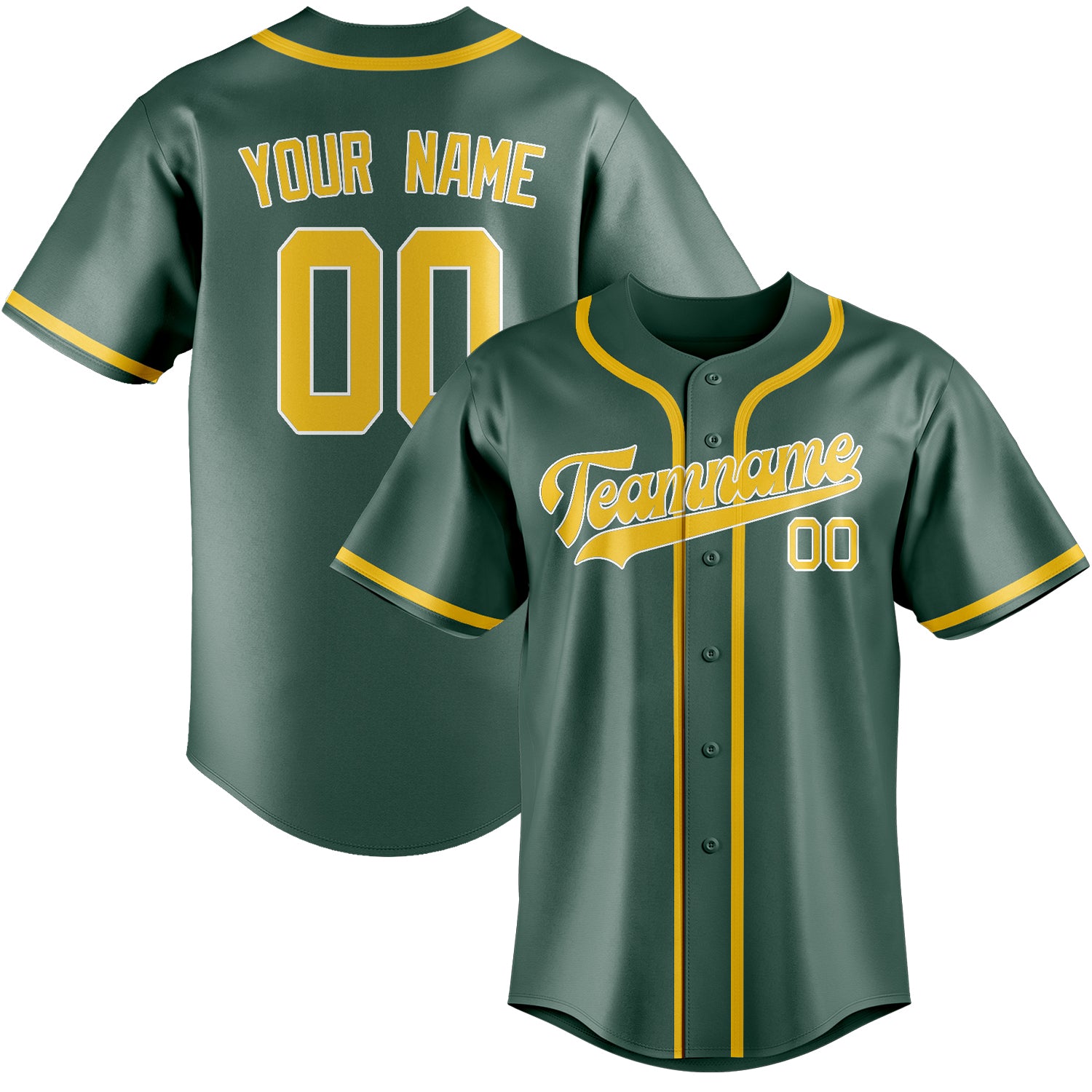 Custom Blue Green Gold Baseball Jersey
