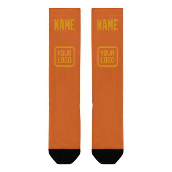 Custom Orange Yellow Knee-High Sock