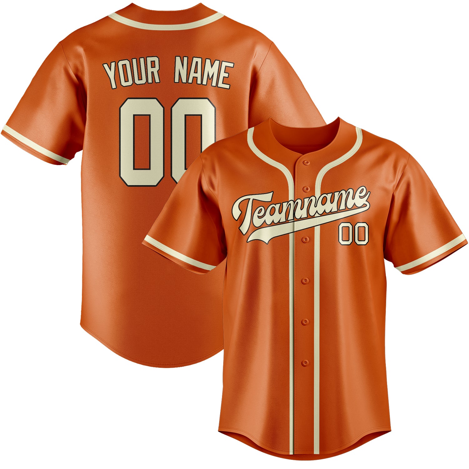 Custom Orange Cream Baseball Jersey