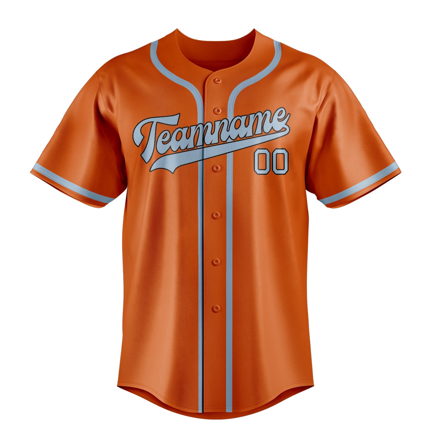 Custom Orange Light Blue Baseball Jersey