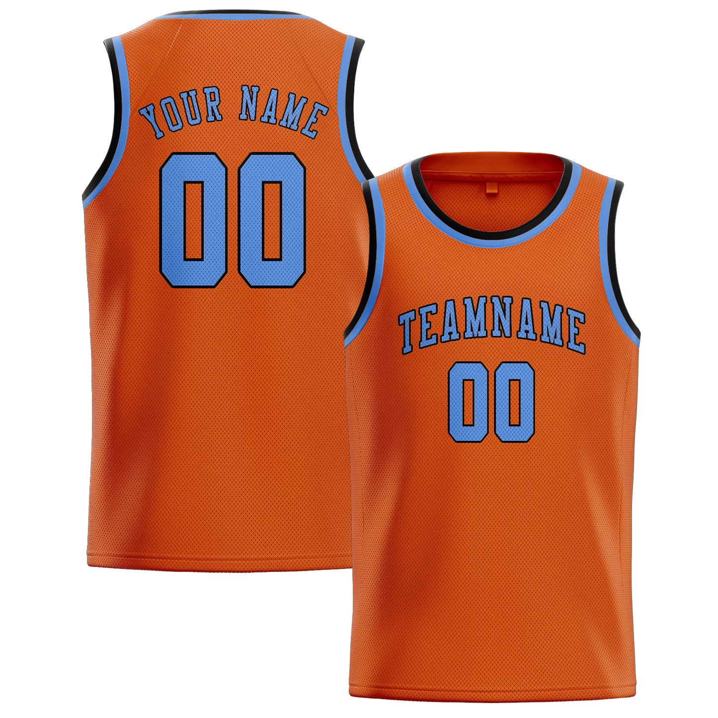 Custom Orange Light Blue Basketball Jersey