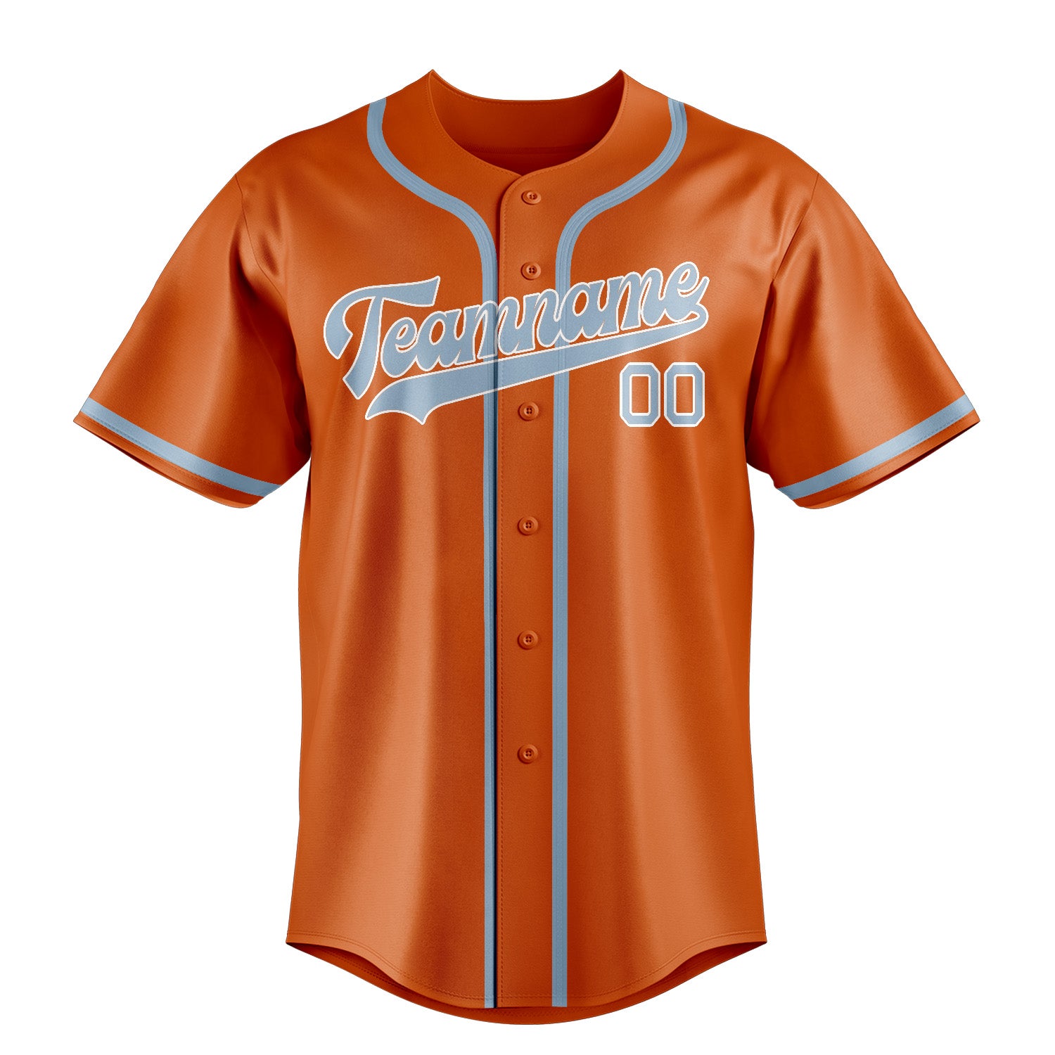 Custom Orange Light Blue Baseball Jersey