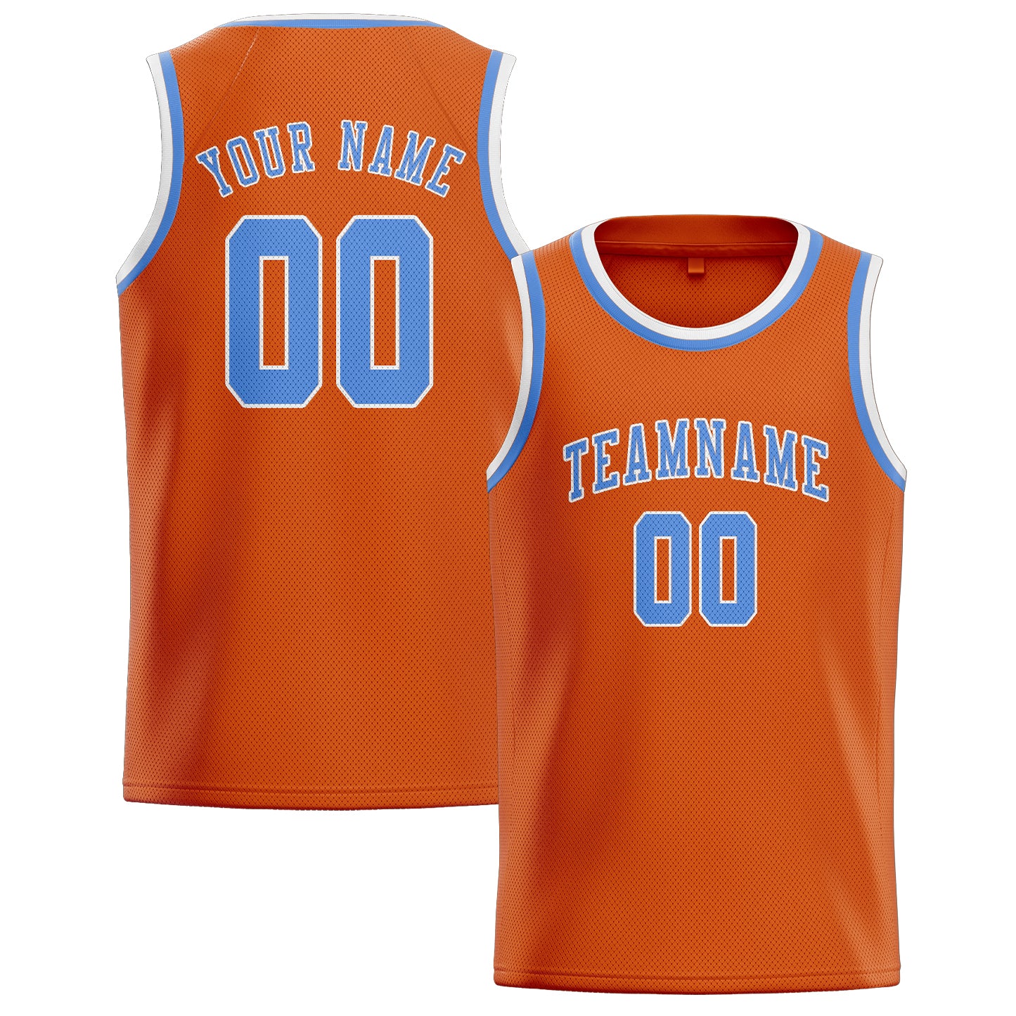 Custom Orange Light Blue Basketball Jersey