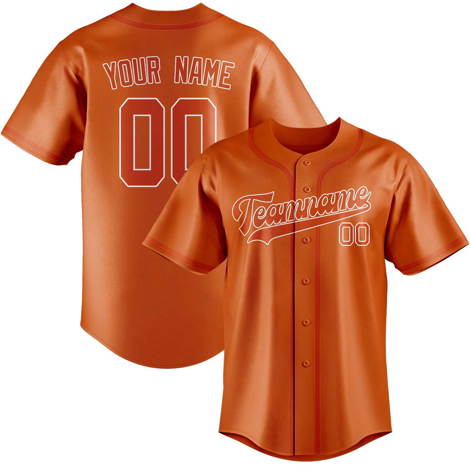 Custom Orange Orange Red Baseball Jersey