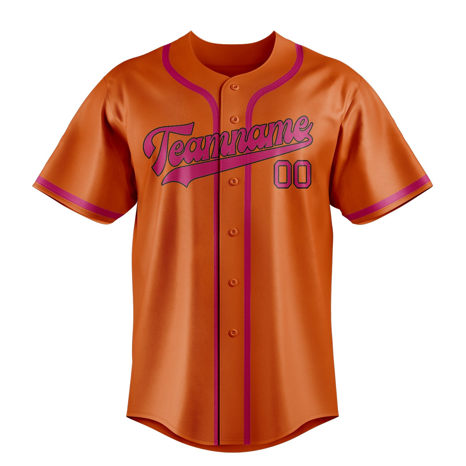 Custom Orange Pink Baseball Jersey