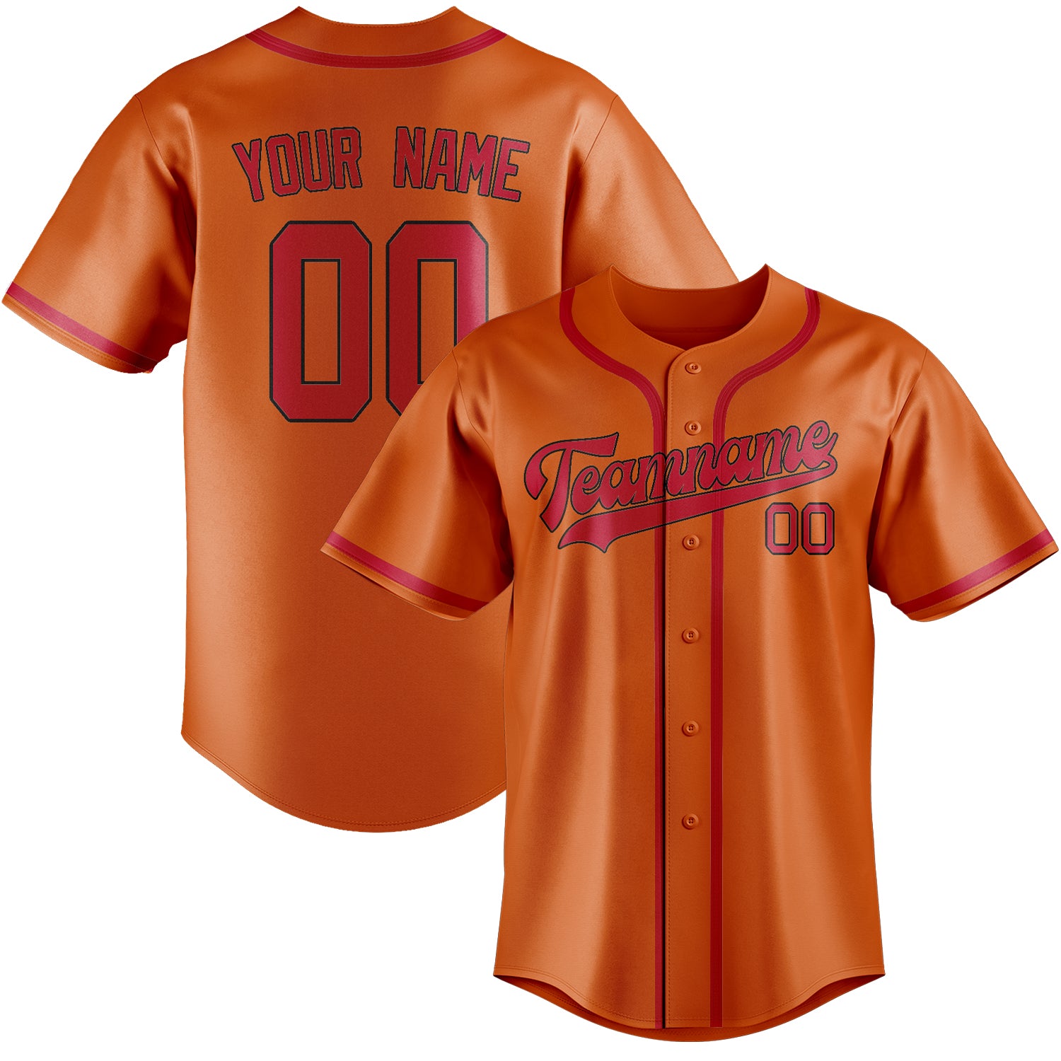 Custom Orange Red Baseball Jersey