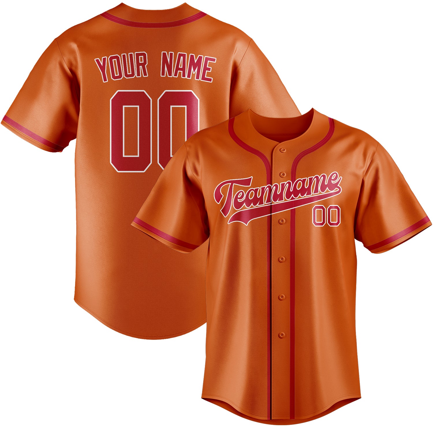 Custom Orange Red Baseball Jersey