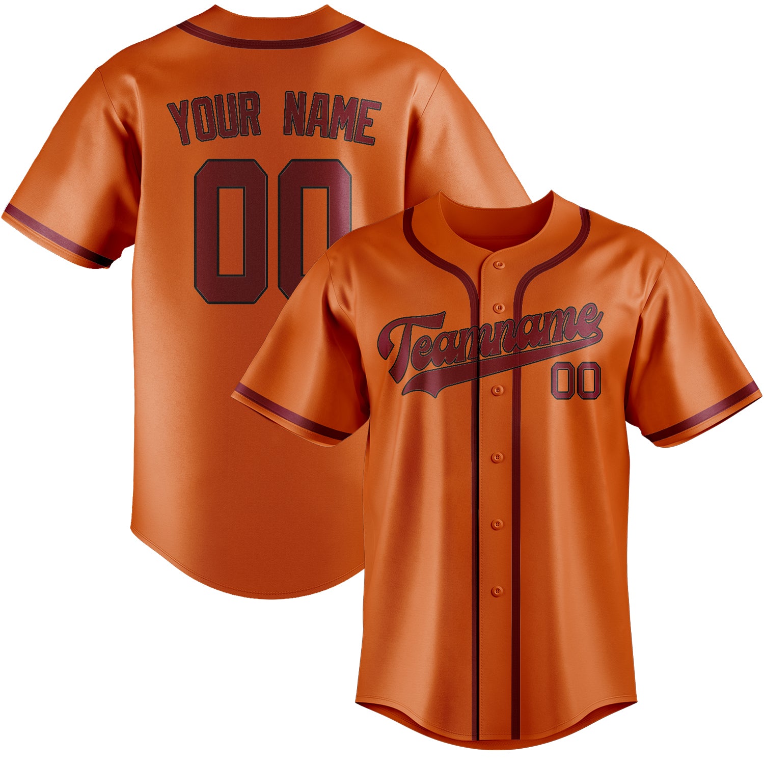 Custom Orange Crimson Red Baseball Jersey