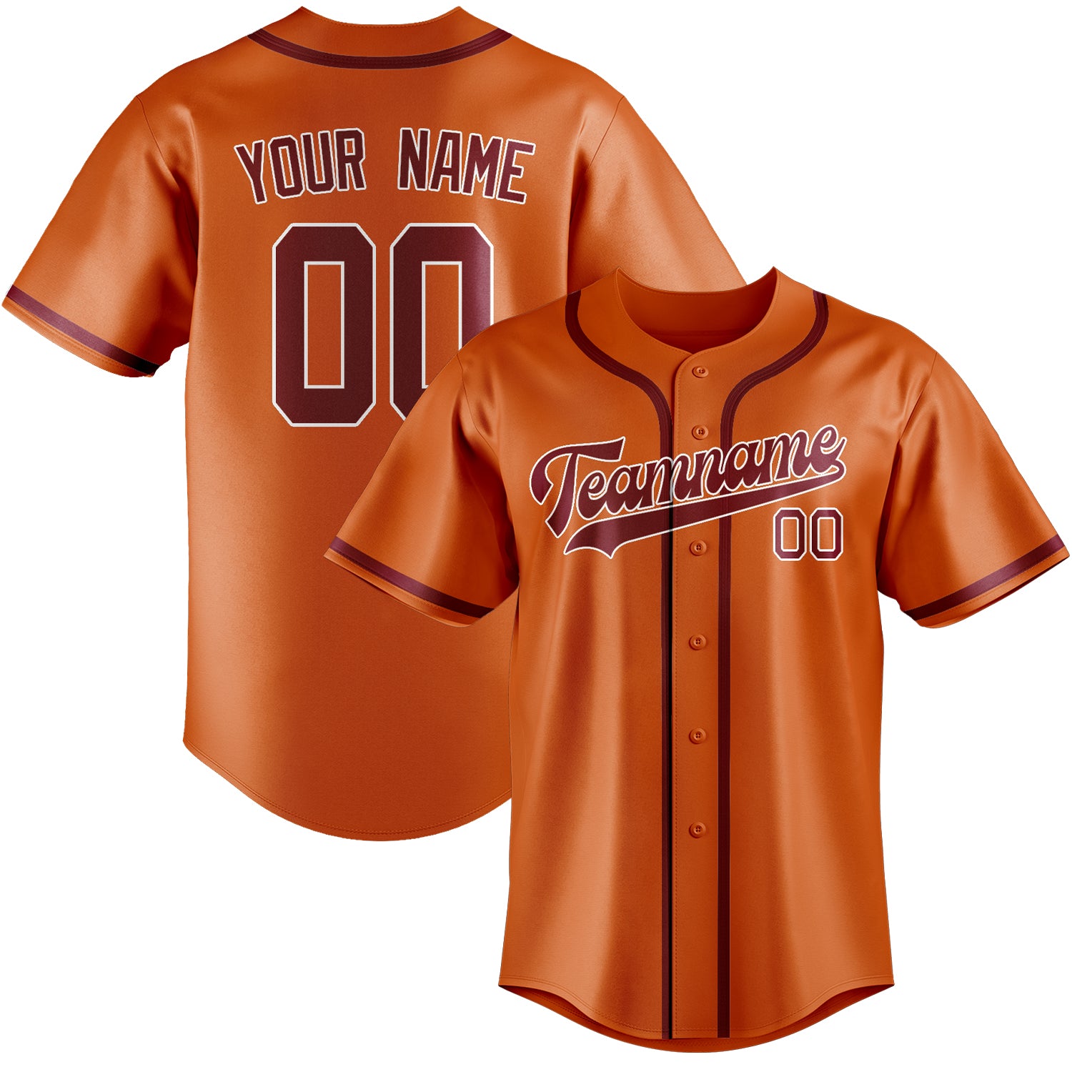 Custom Orange Crimson Red Baseball Jersey