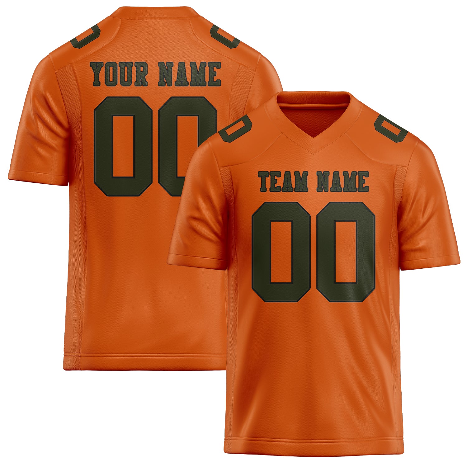 Custom Orange Olive Football Jersey