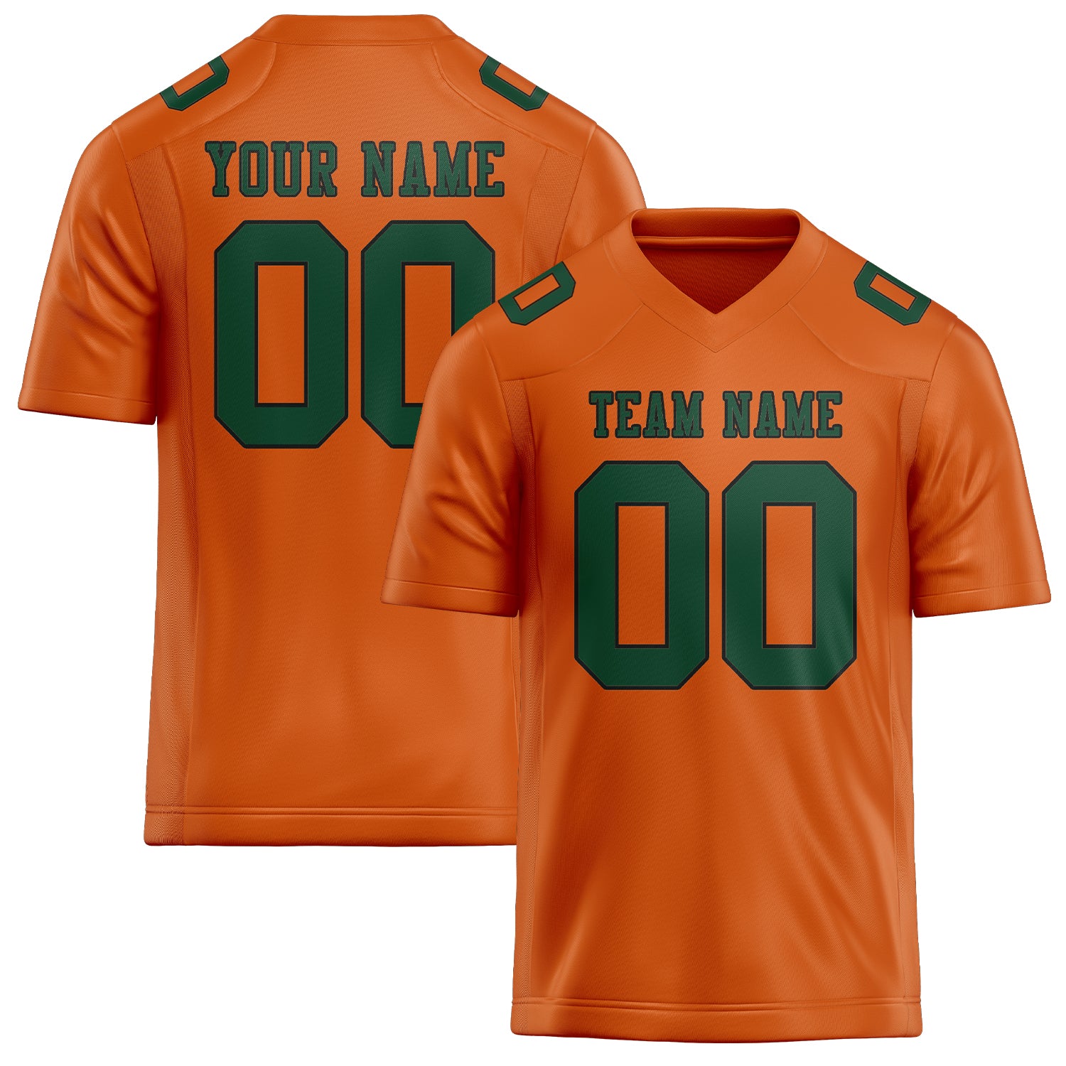 Custom Orange Green Football Jersey