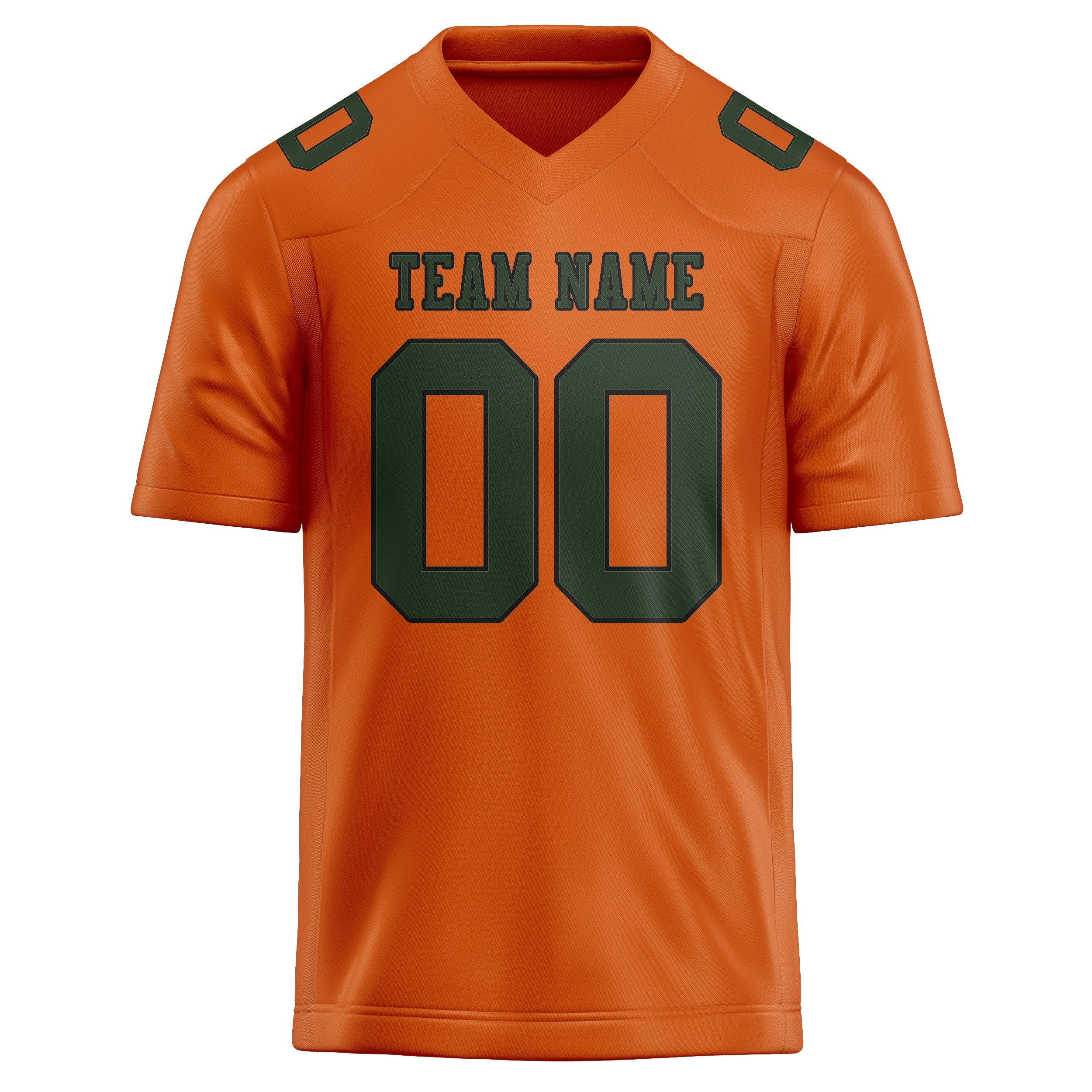 Custom Orange Dark Green Football Jersey